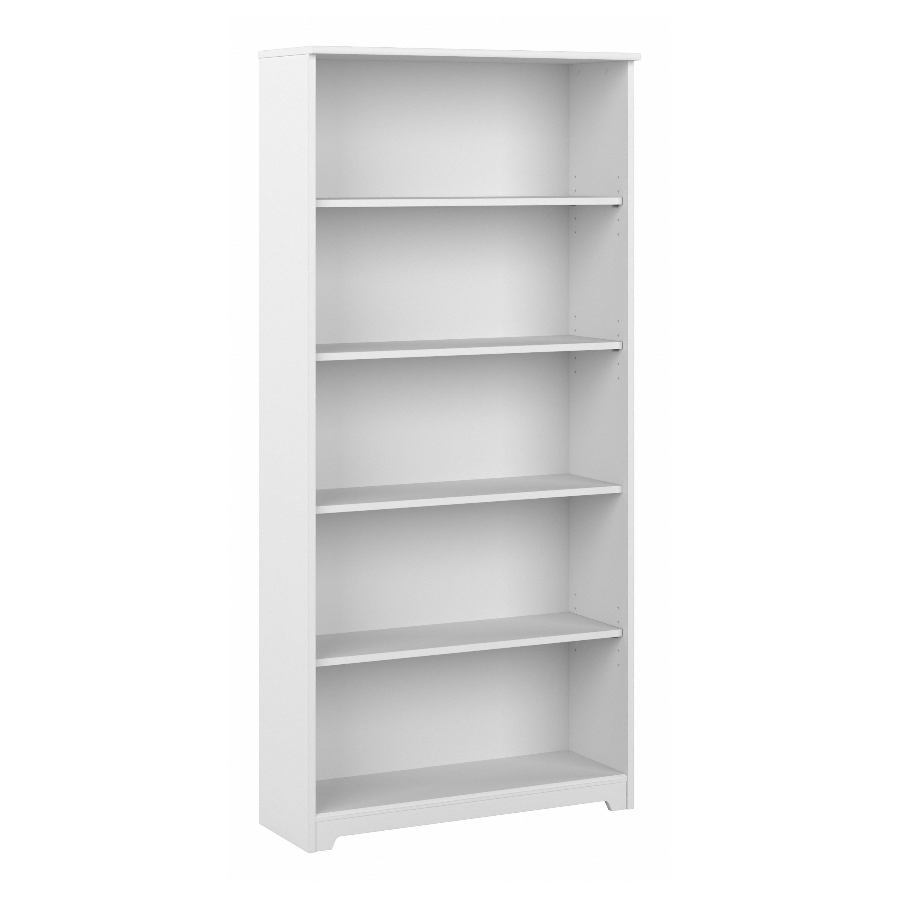 Shop Bush Furniture Cabot Tall 5 Shelf Bookcase 02 WC31966 #color_white