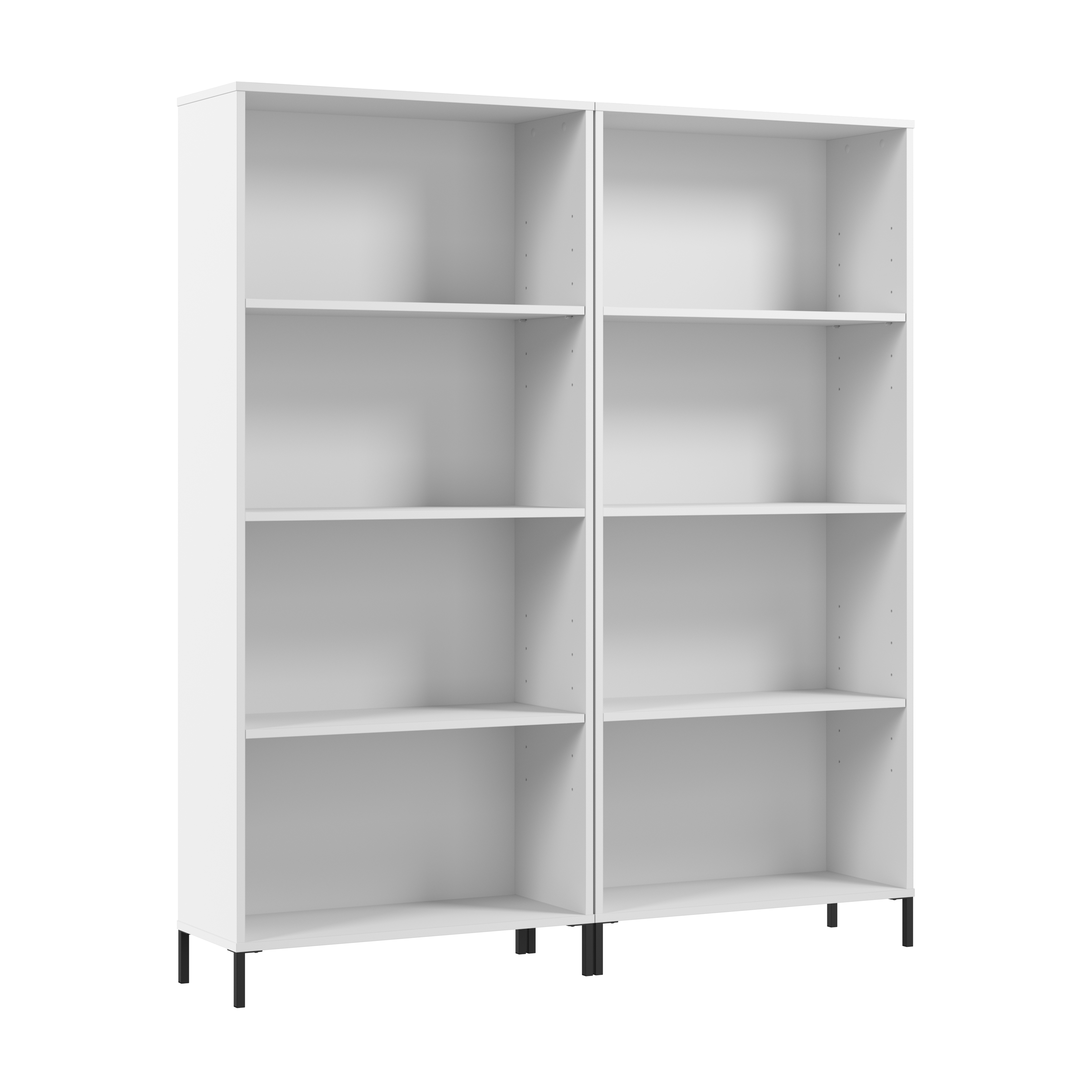 Shop Bush Furniture Essence 4 Shelf Bookcase - Set of 2 02 ESE004WH #color_white