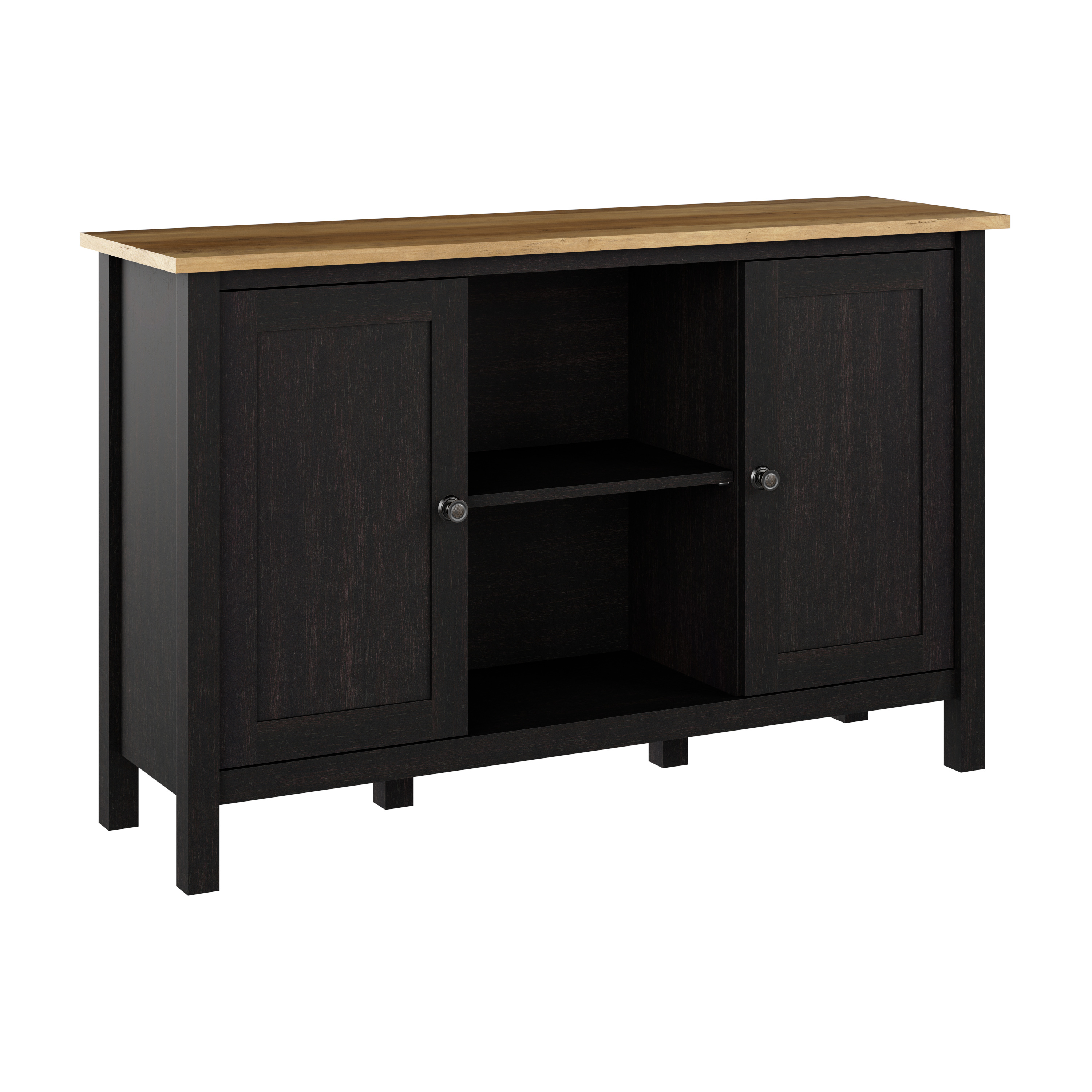Shop Bush Furniture Mayfield 48W Tall TV Stand 02 MAS148V2P-Z #color_vintage black/reclaimed pine