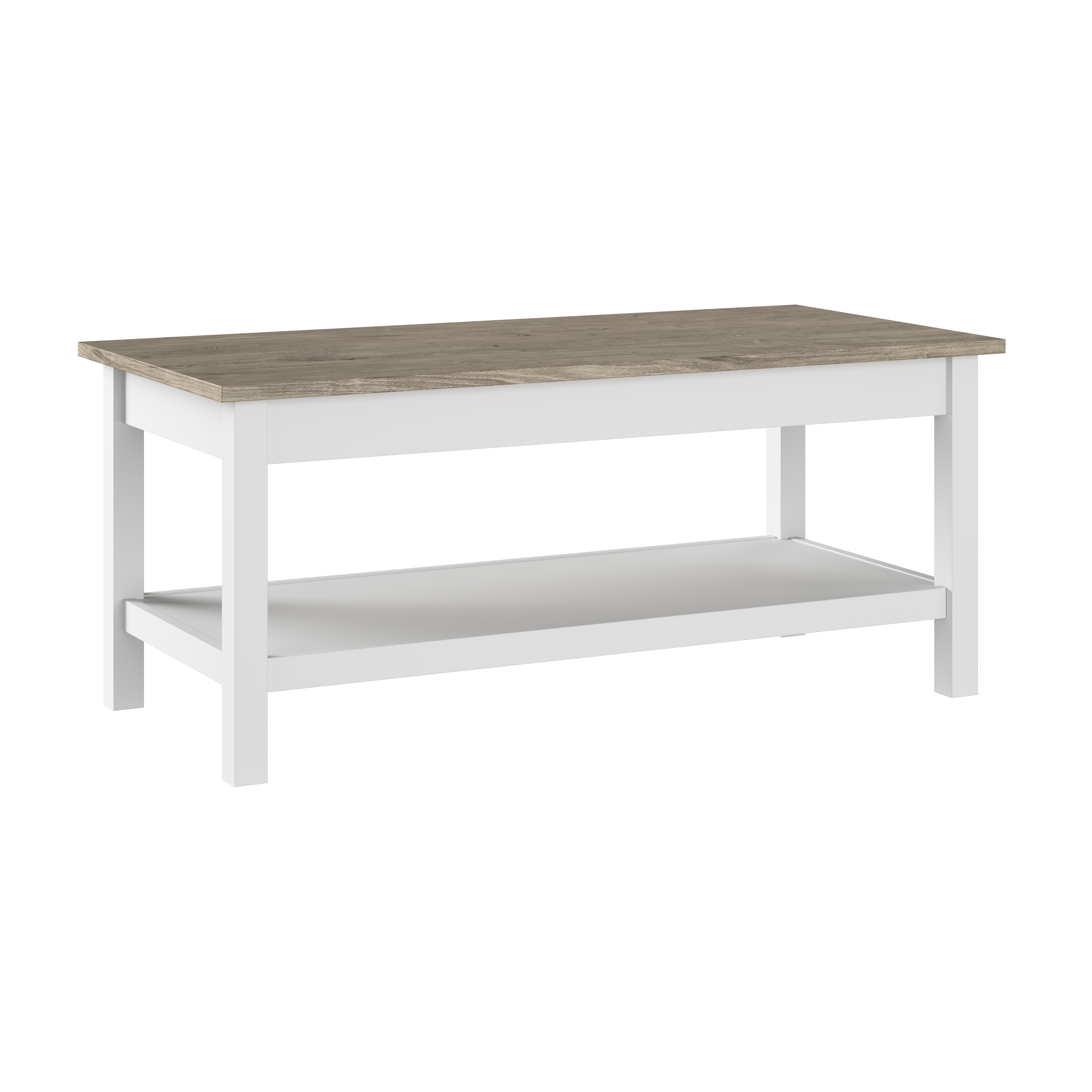 Shop Bush Furniture Mayfield Coffee Table 02 MAT142GW2-03 #color_shiplap gray/pure white