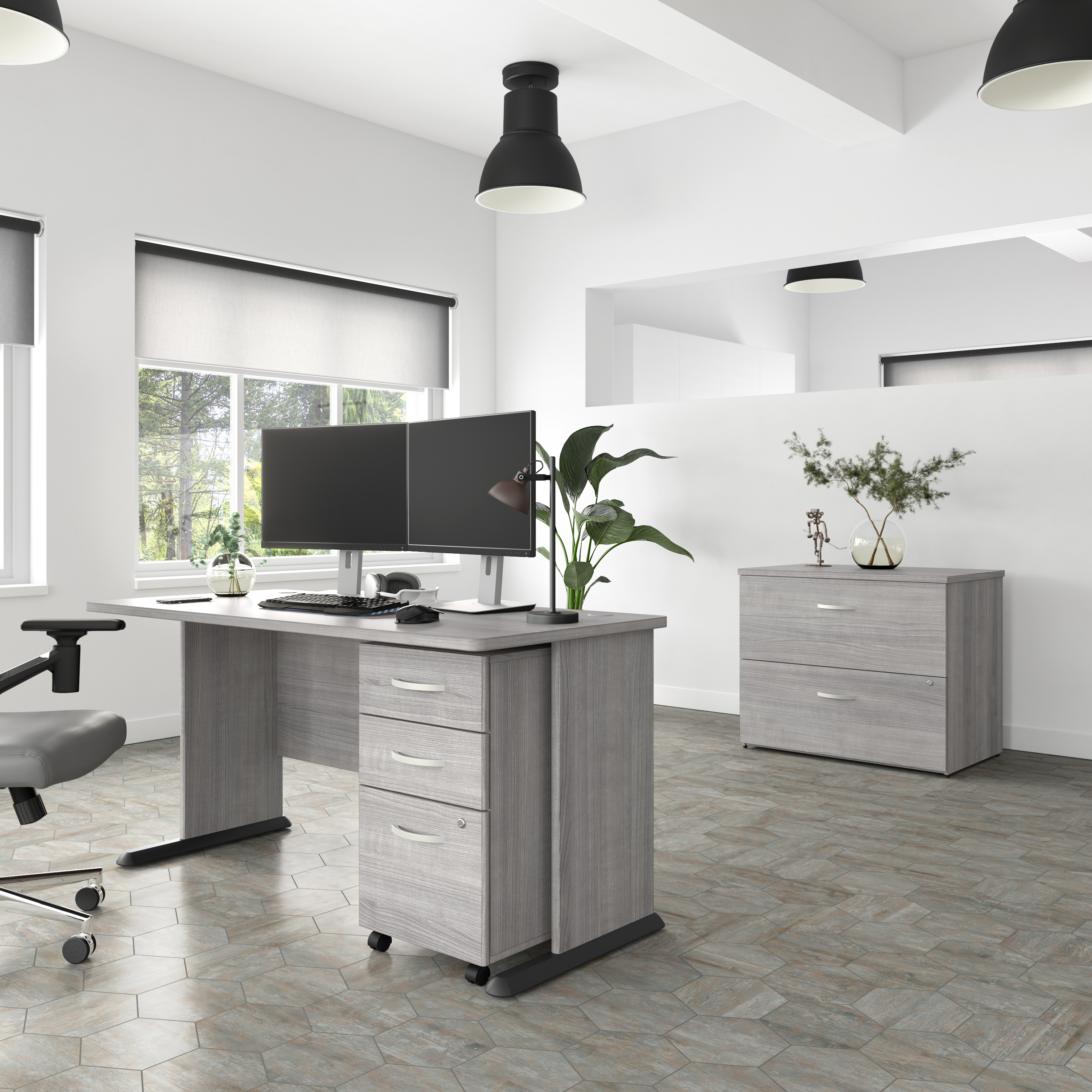 Shop Bush Business Furniture Studio A 2 Drawer Lateral File Cabinet - Assembled 08 SDF136PGSU-Z #color_platinum gray