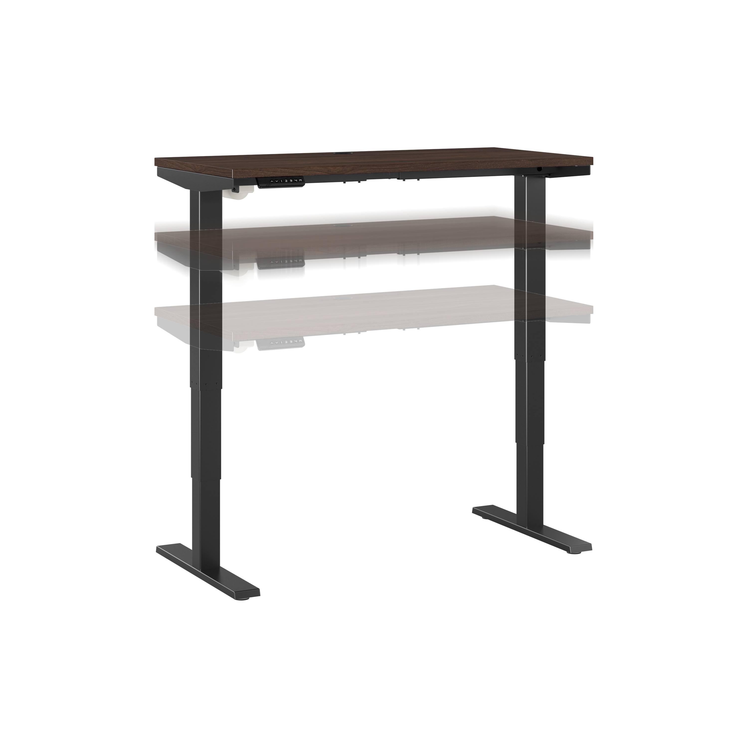 Shop Move 40 Series by Bush Business Furniture 48W x 24D Electric Height Adjustable Standing Desk 02 M4S4824BWBK #color_black walnut/black powder coat