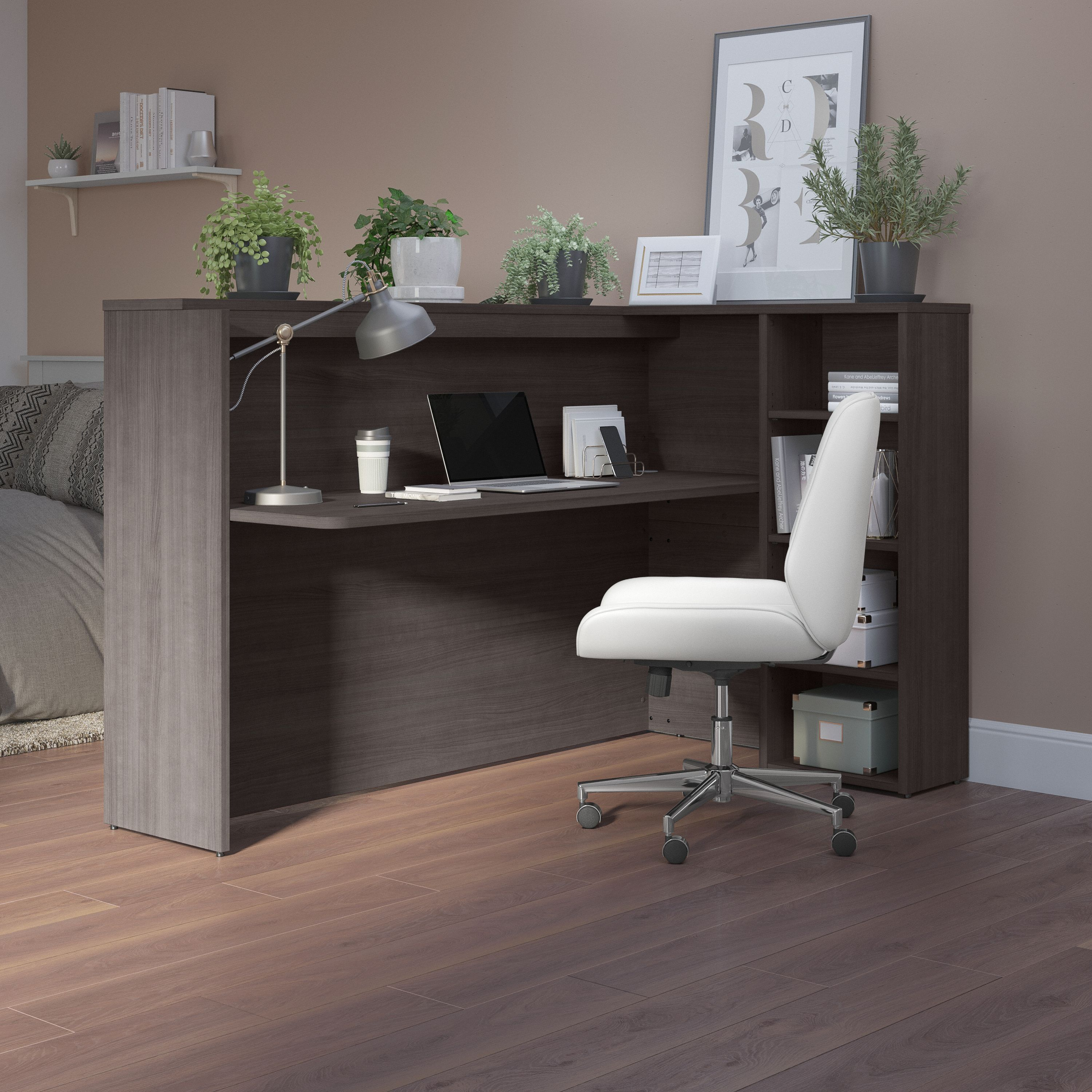 Shop Bush Business Furniture Studio C 72W Privacy Desk with Shelves 01 SCD572SGK #color_storm gray