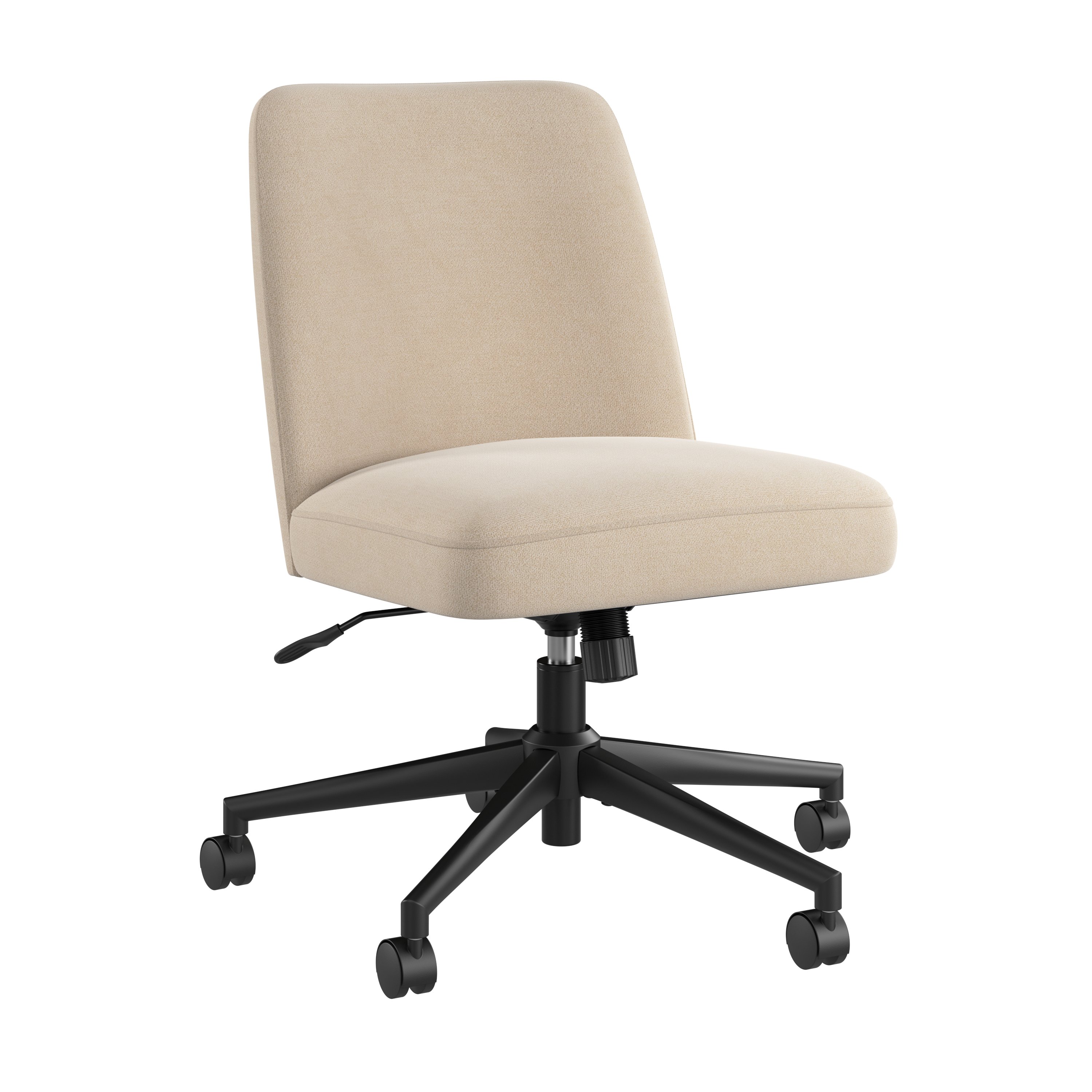 Shop Bush Furniture Serenity Mid Back Armless Office Chair with Wheels 02 CH4101SBF-03 #color_soft beige fabric
