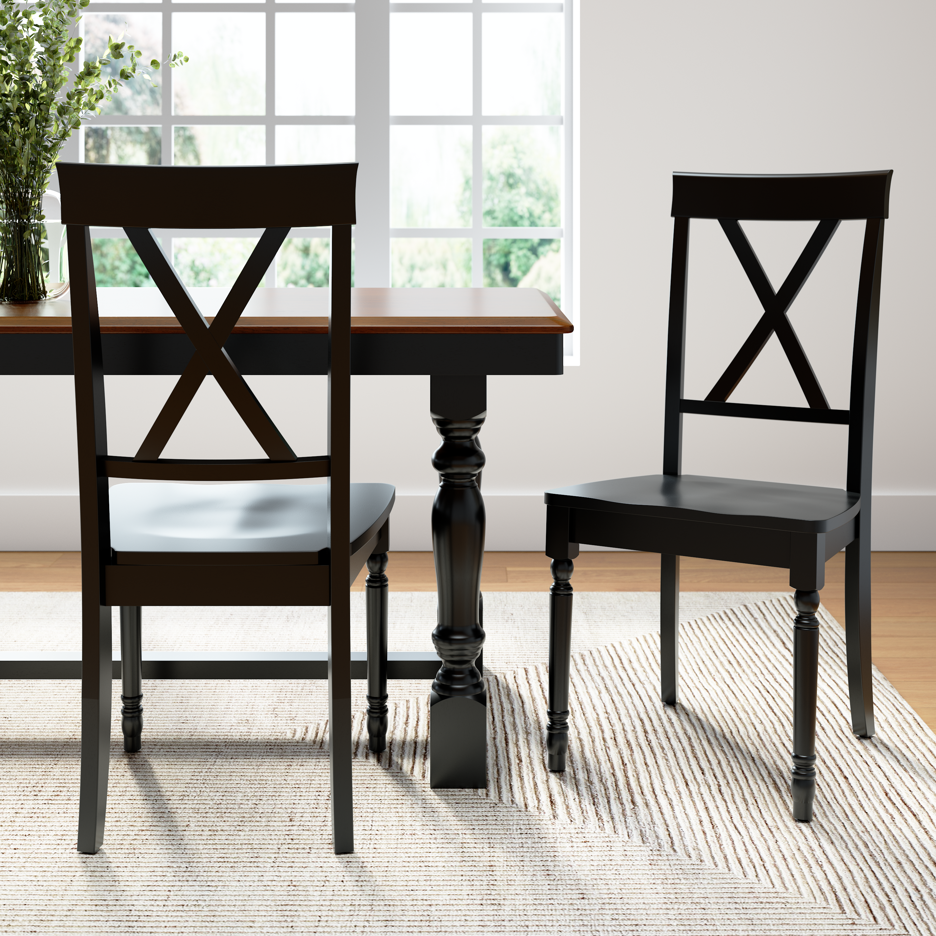 Shop Bush Furniture Sterling Cross Back Dining Chairs - Set of 2 01 SLCH01BLP-03 #color_black paint