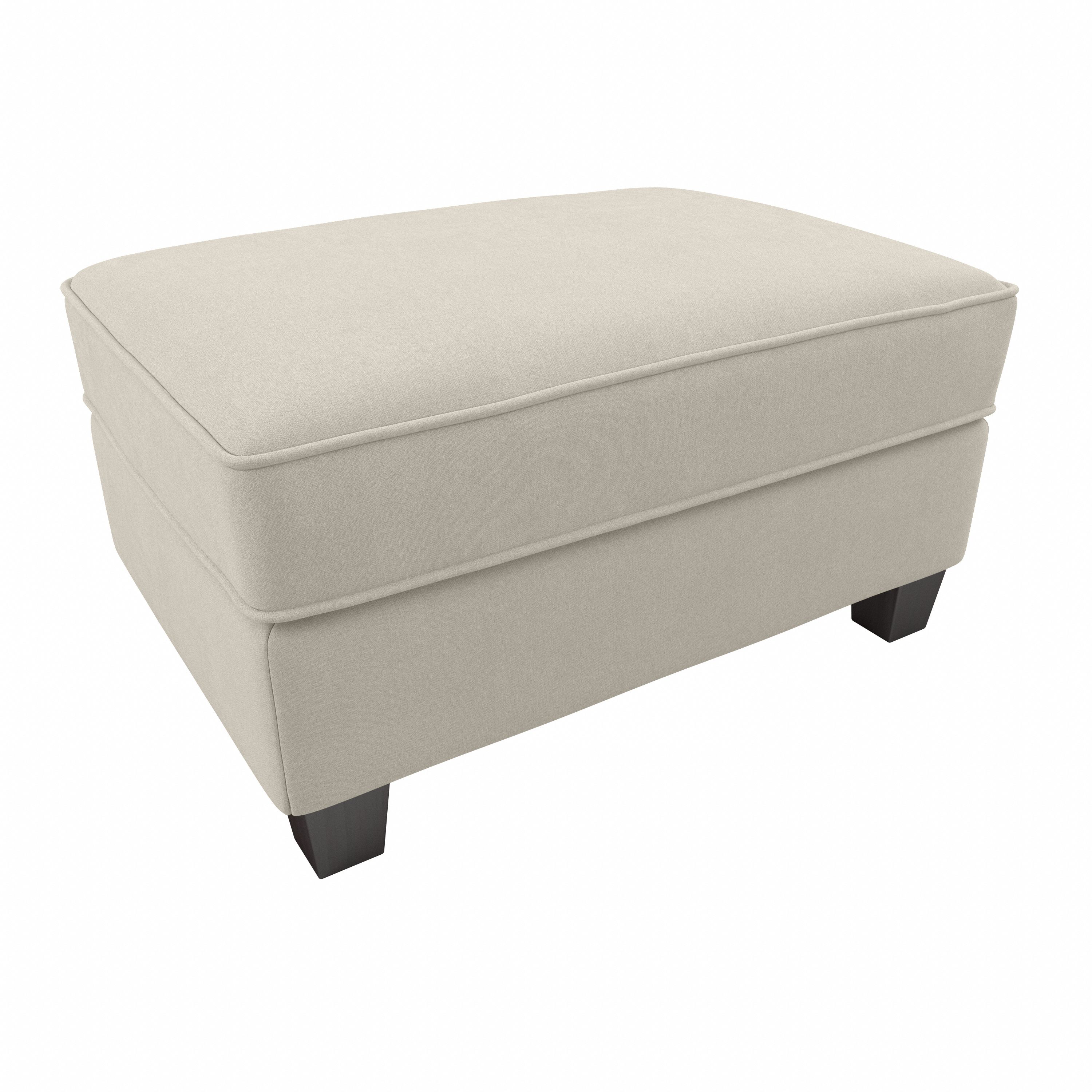 Shop Bush Furniture Stockton Storage Ottoman 02 SNO34SCRH-Z #color_cream herringbone fabric