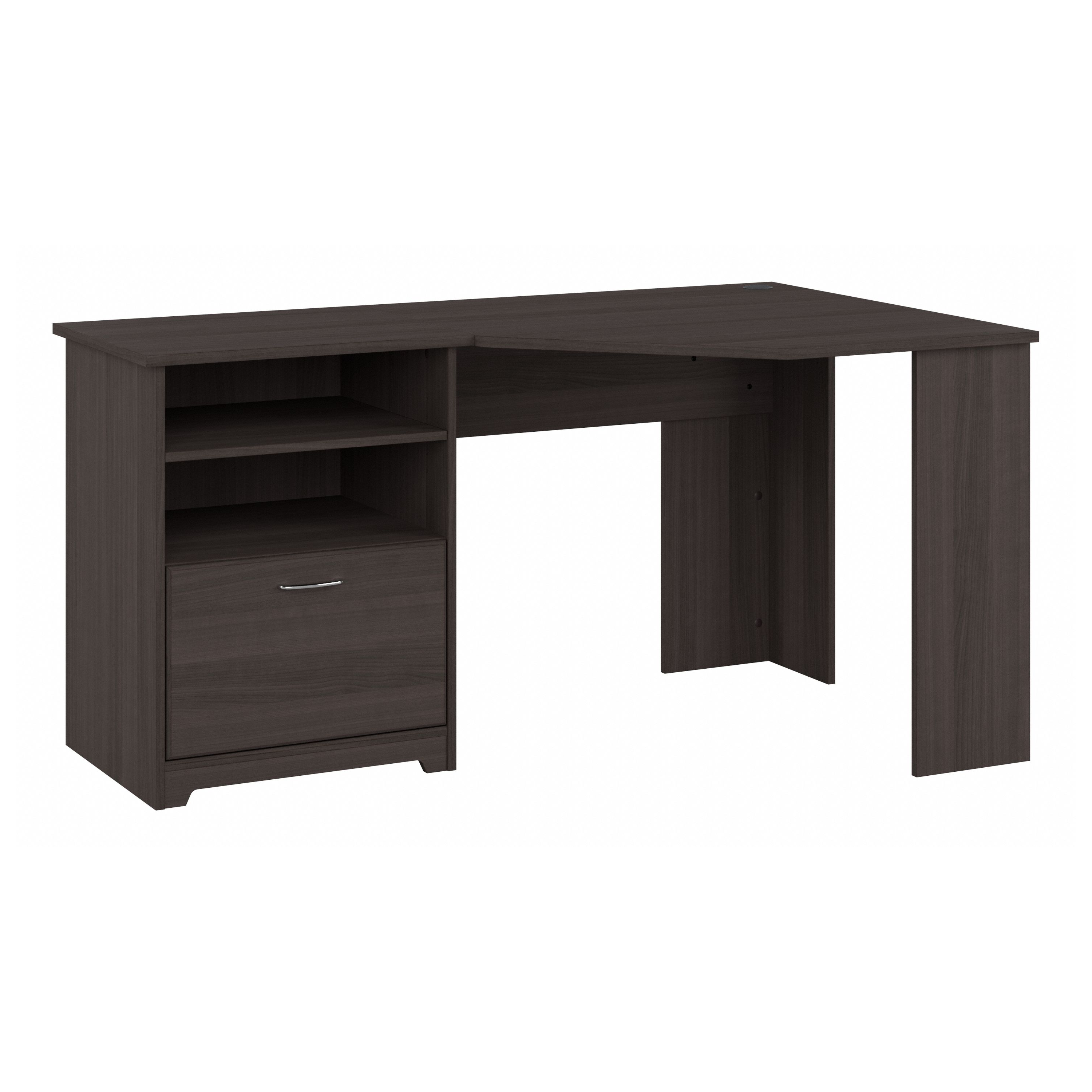 Shop Bush Furniture Cabot 60W Corner Desk with Storage 02 WC31715K #color_heather gray