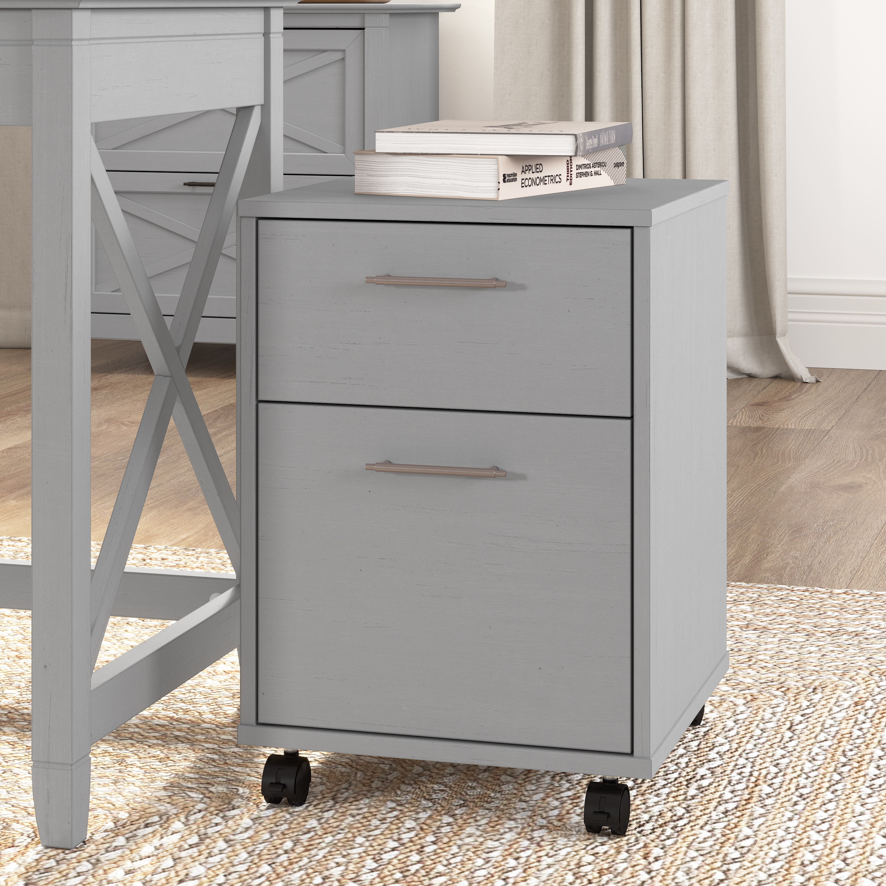 Shop Bush Furniture Key West 2 Drawer Mobile File Cabinet 01 KWF116CG-03 #color_cape cod gray