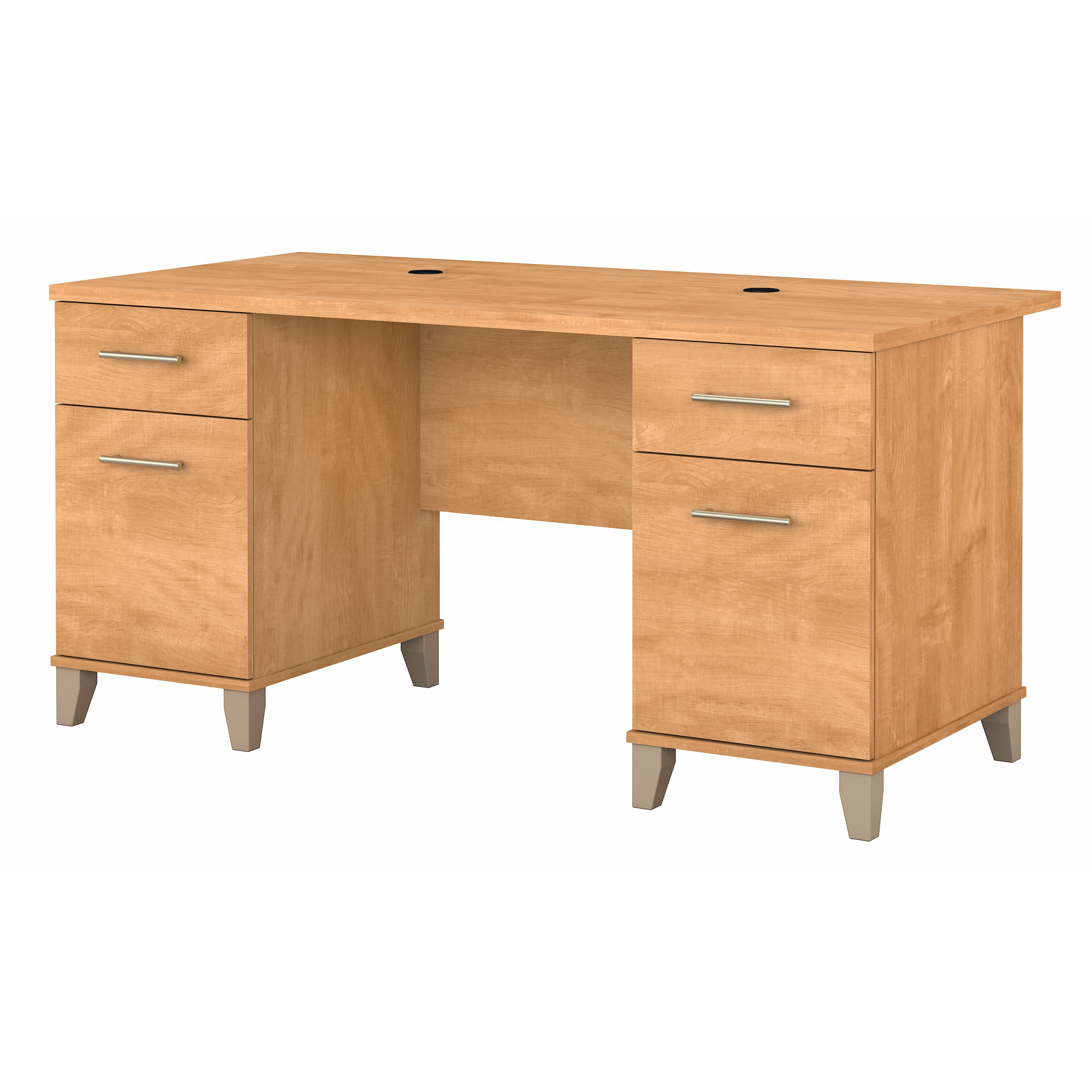 Shop Bush Furniture Somerset 60W Office Desk with Drawers 02 WC81428K #color_maple cross