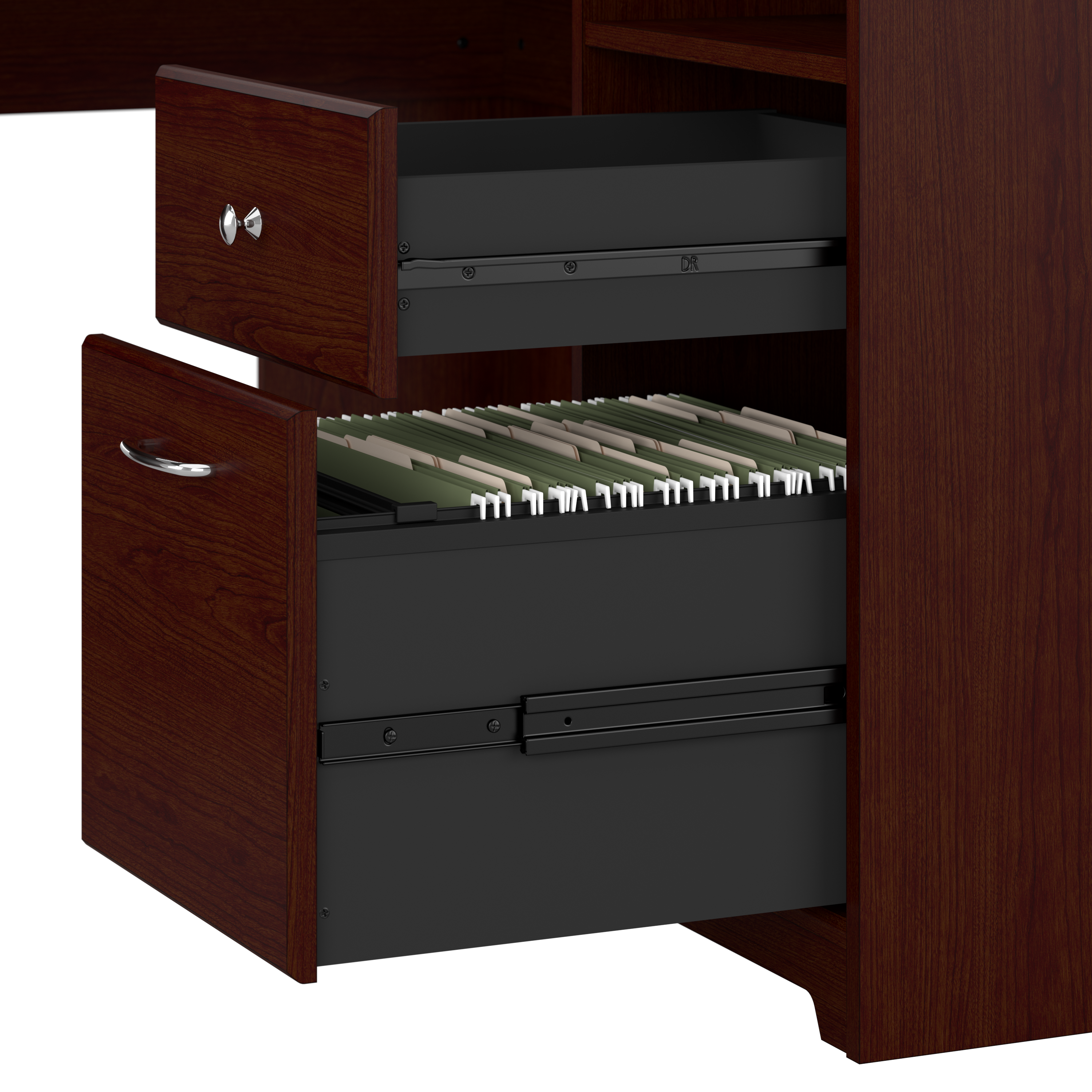 Shop Bush Furniture Cabot 60W L Shaped Computer Desk with Storage 07 WC31430K #color_harvest cherry