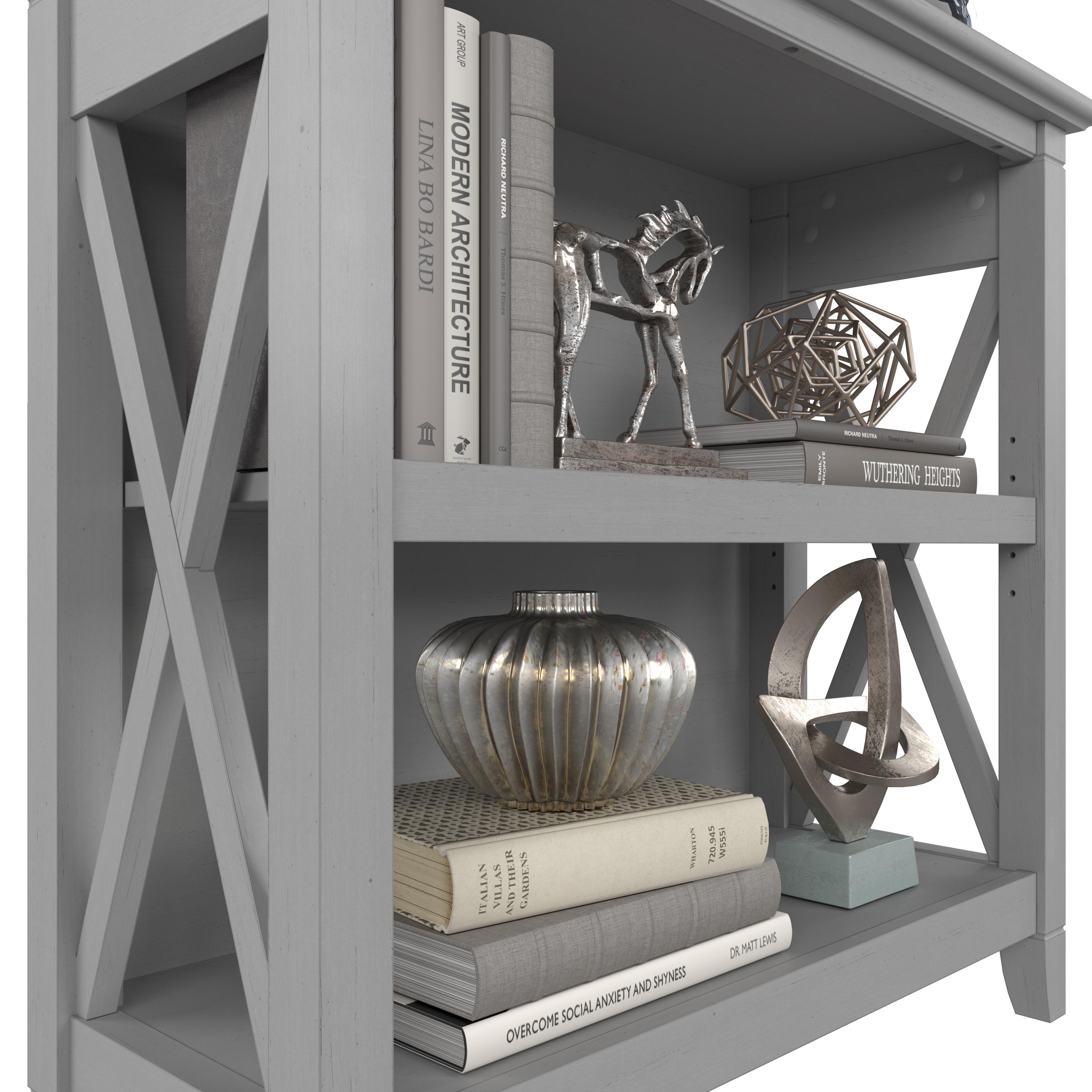 Shop Bush Furniture Key West Small 2 Shelf Bookcase 07 KWB124CG-03 #color_cape cod gray