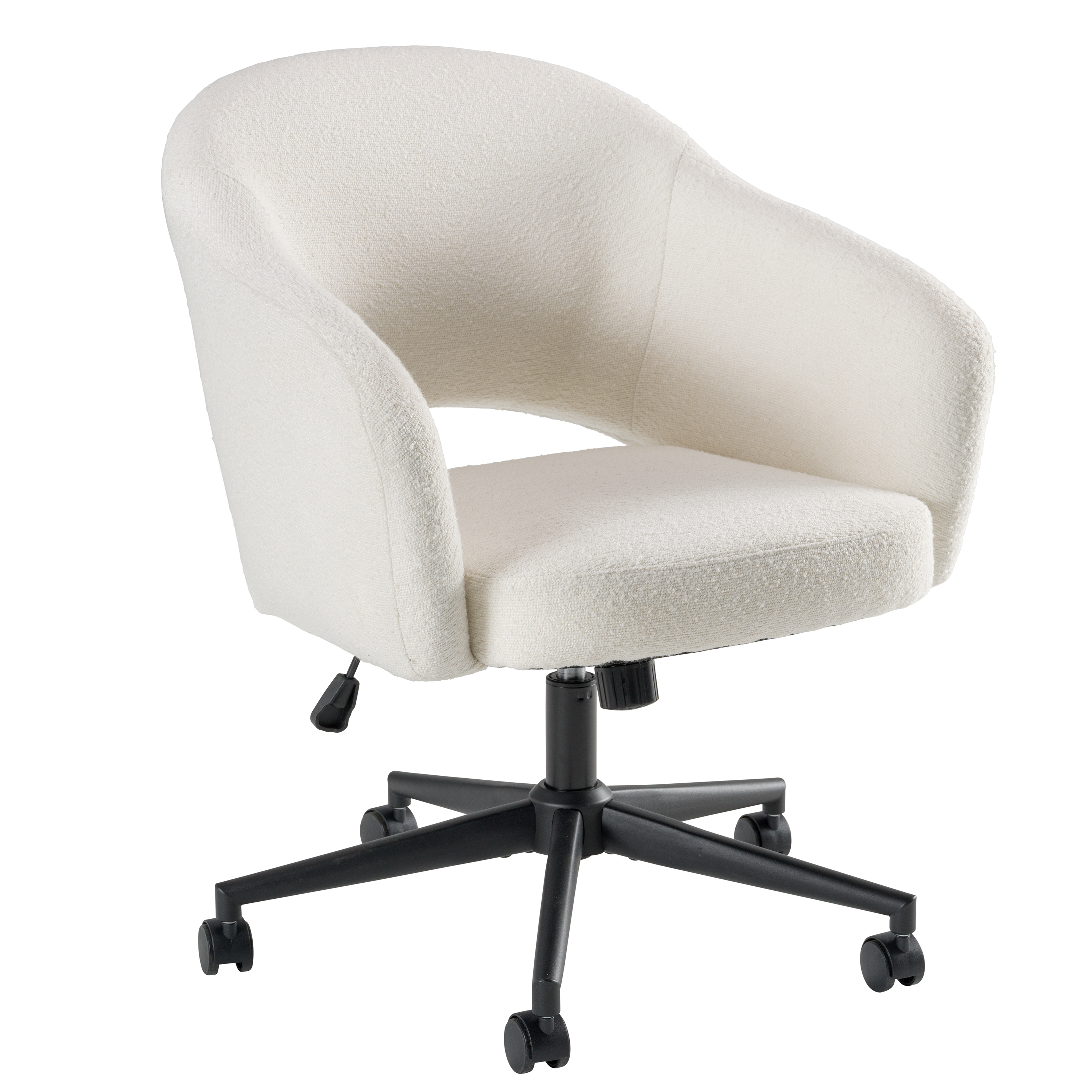 Shop Bush Furniture Fairfax Mid Century Modern Desk Chair for Home Office 02 CH4401LCF-03 #color_light cream fabric