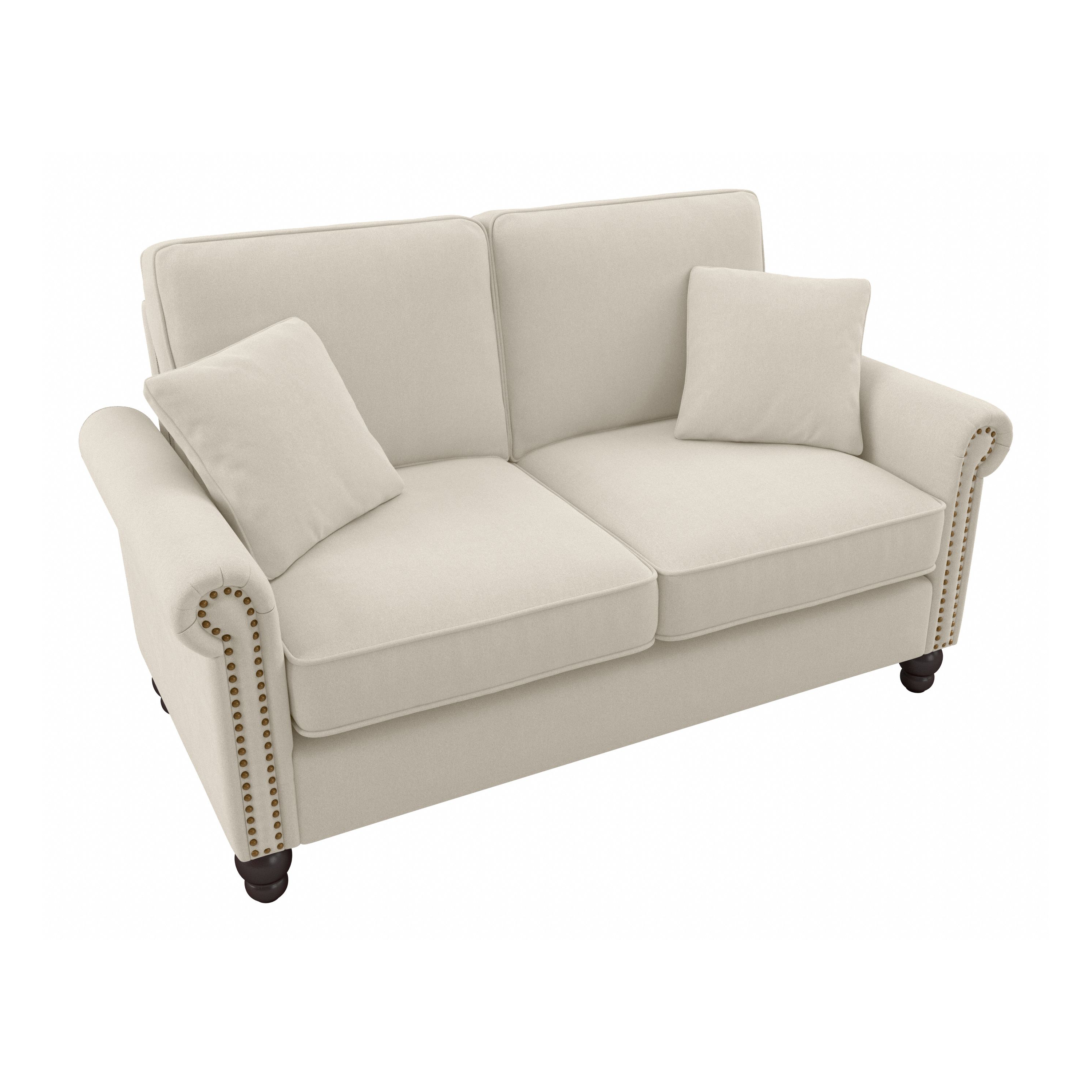 Shop Bush Furniture Coventry 61W Loveseat 02 CVJ61BCRH-03K #color_cream herringbone fabric