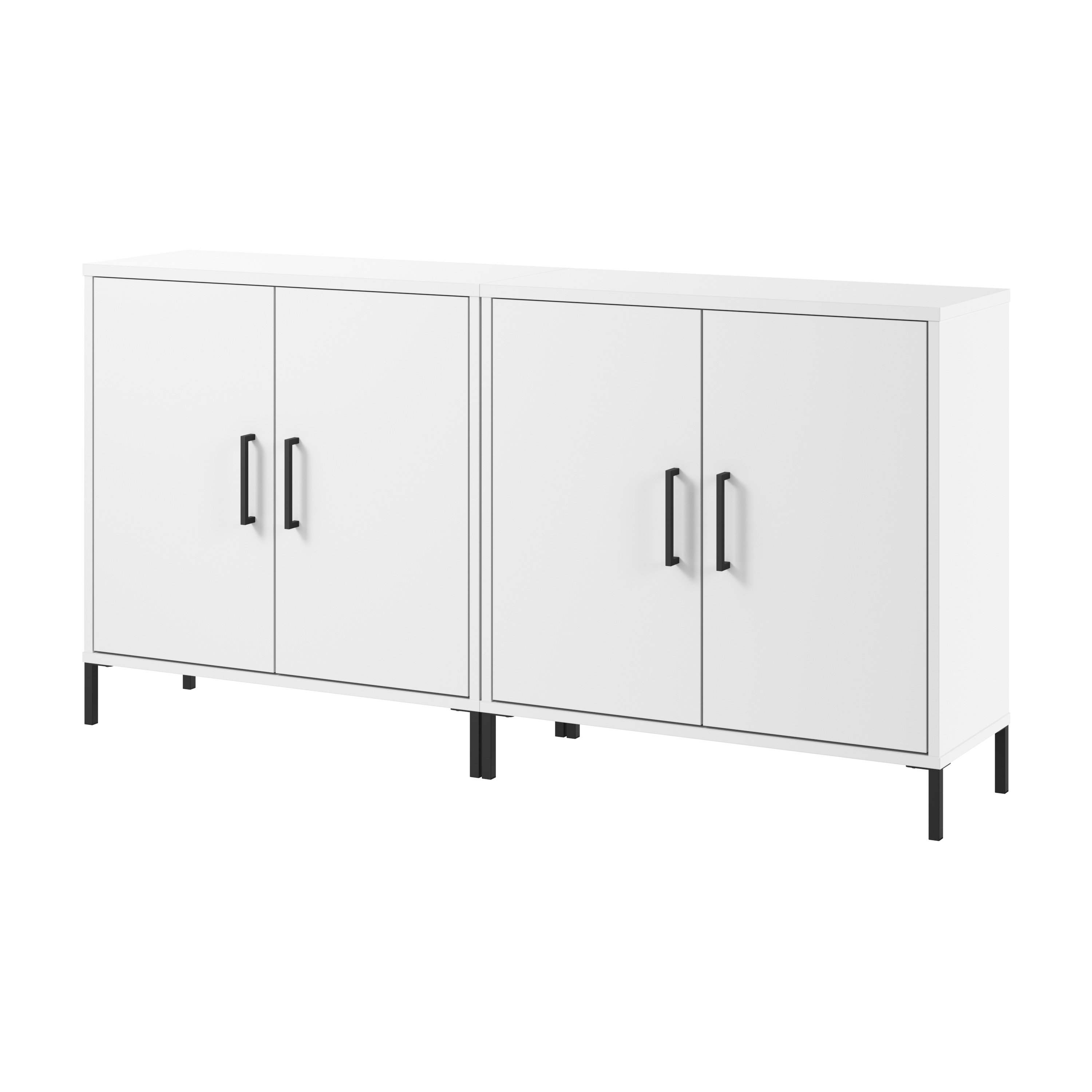 Shop Bush Furniture Soho Low Storage Cabinet with Doors - Set of 2 02 SHH001WH #color_white