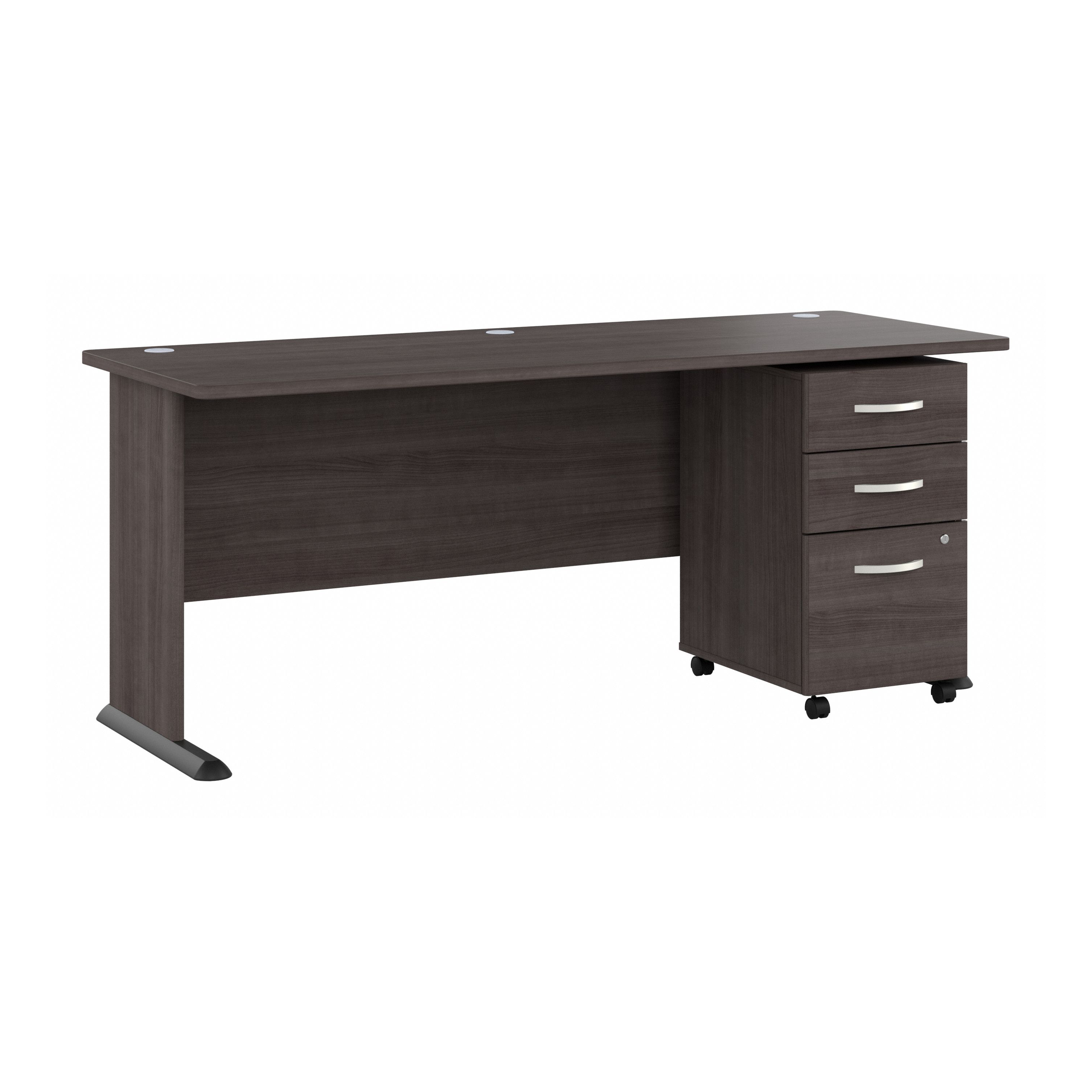 Shop Bush Business Furniture Studio A 72W Computer Desk with 3 Drawer Mobile File Cabinet 02 STA004SGSU #color_storm gray