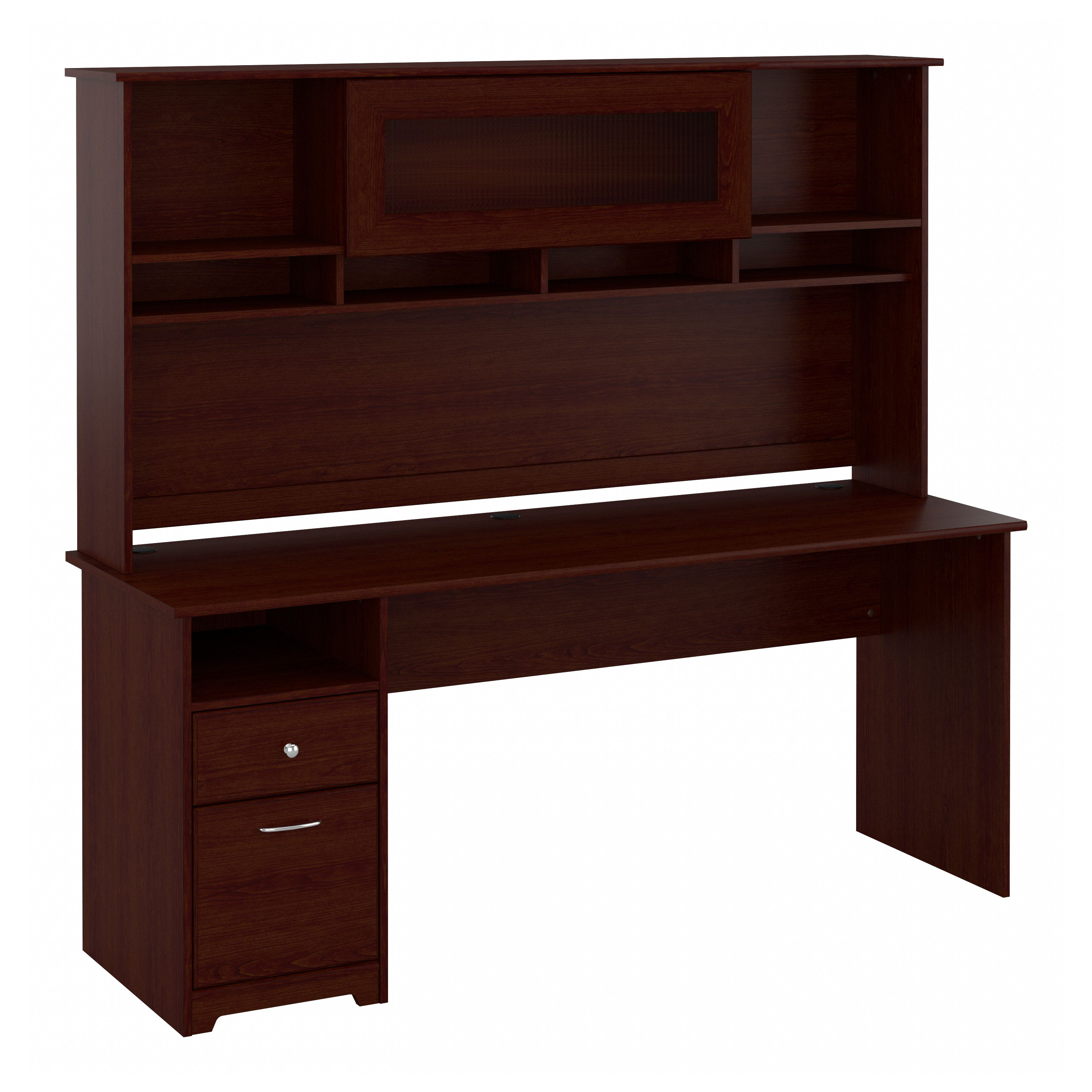 Shop Bush Furniture Cabot 72W Computer Desk with Hutch 02 CAB049HVC #color_harvest cherry