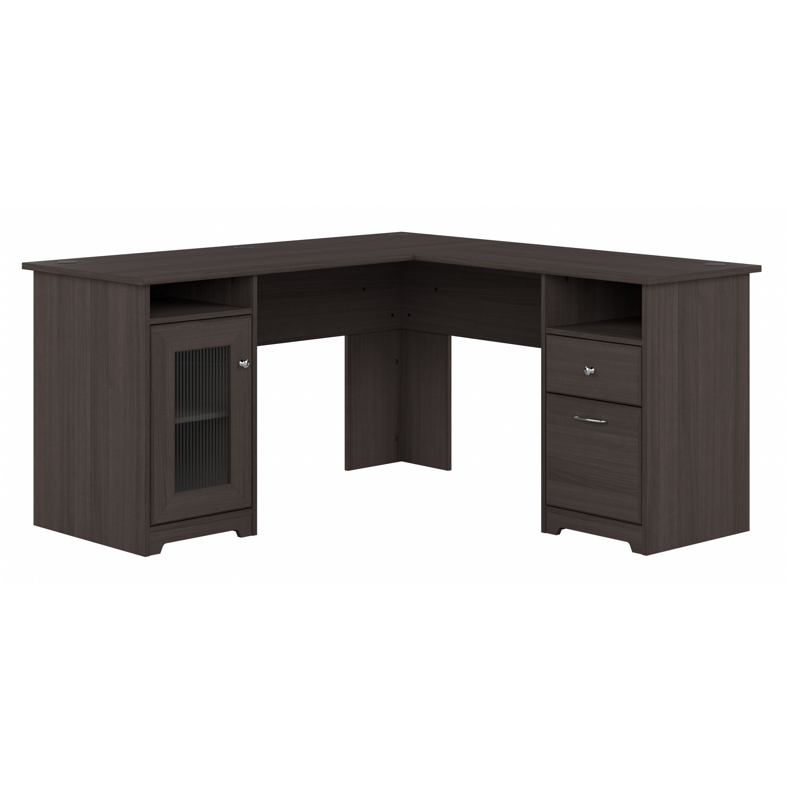 Shop Bush Furniture Cabot 60W L Shaped Computer Desk with Storage 02 WC31730K #color_heather gray