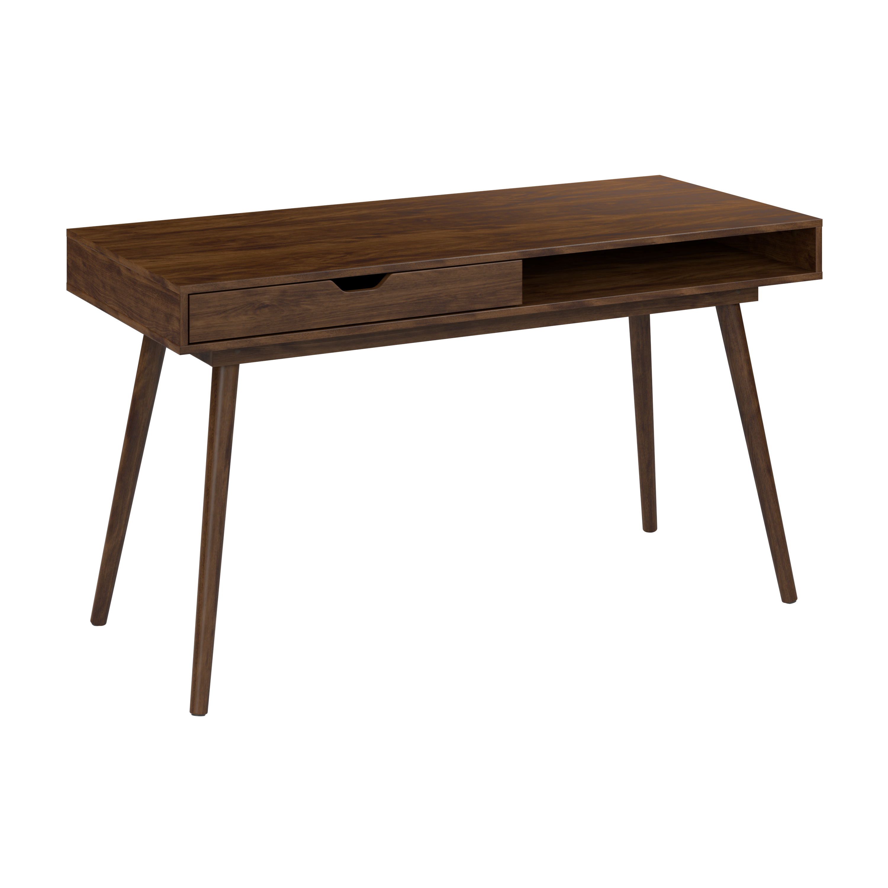 Shop Bush Furniture Nora 54W Writing Desk 02 NRD154DW-03 #color_dark walnut