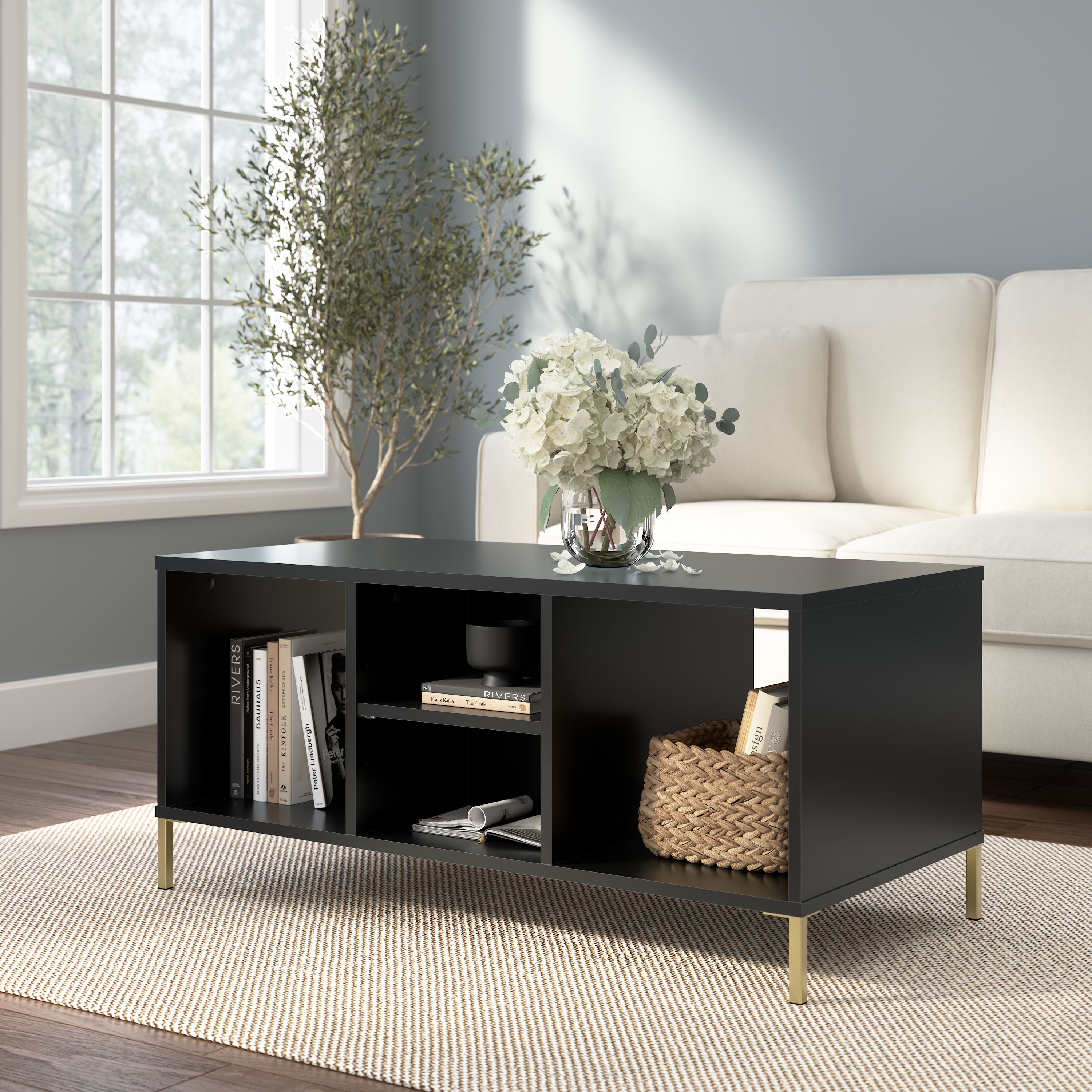 Shop Bush Furniture Soho Coffee Table 01 SHT140BL-Z #color_black stipple