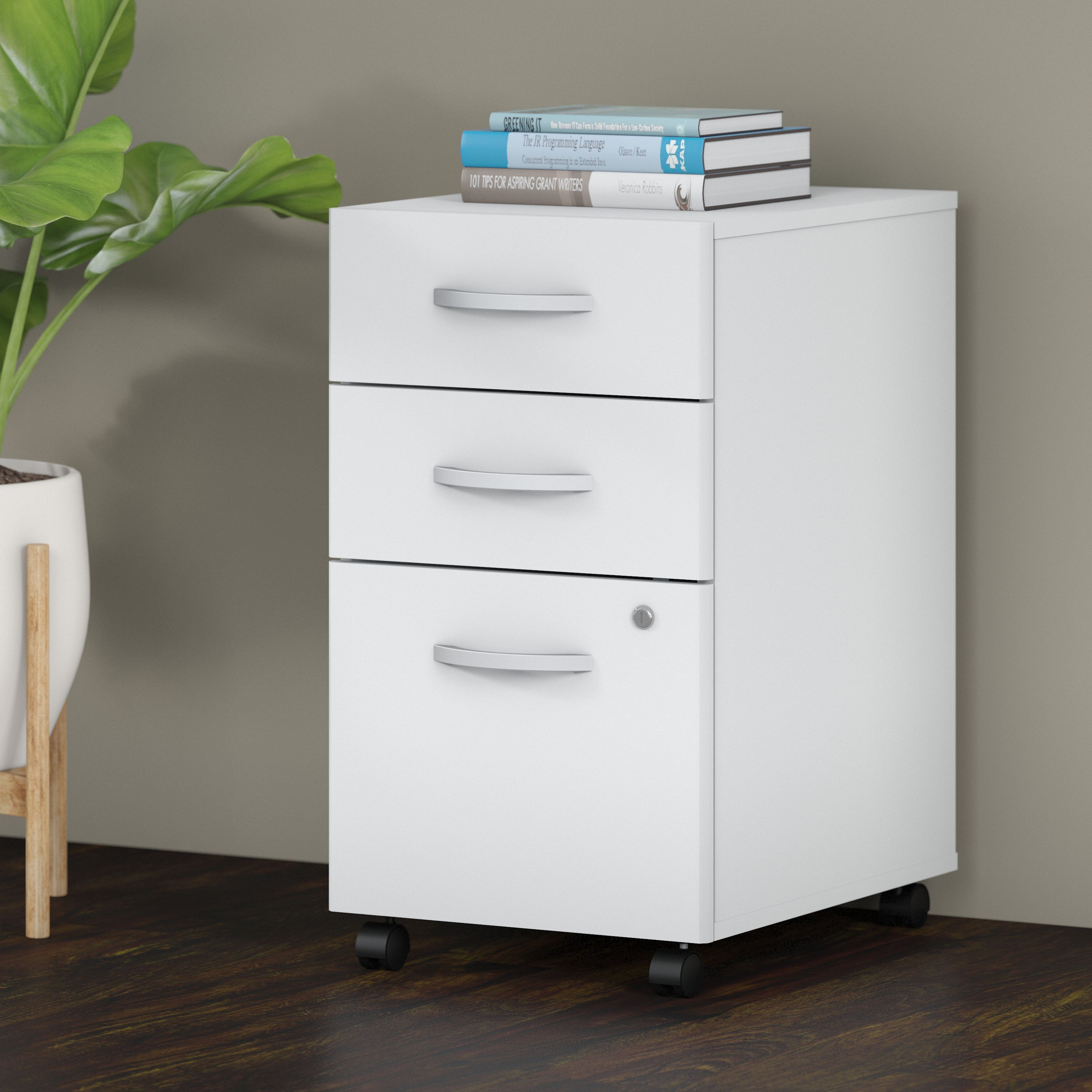 Shop Bush Business Furniture Studio C 3 Drawer Mobile File Cabinet 01 SCF216WHSU #color_white