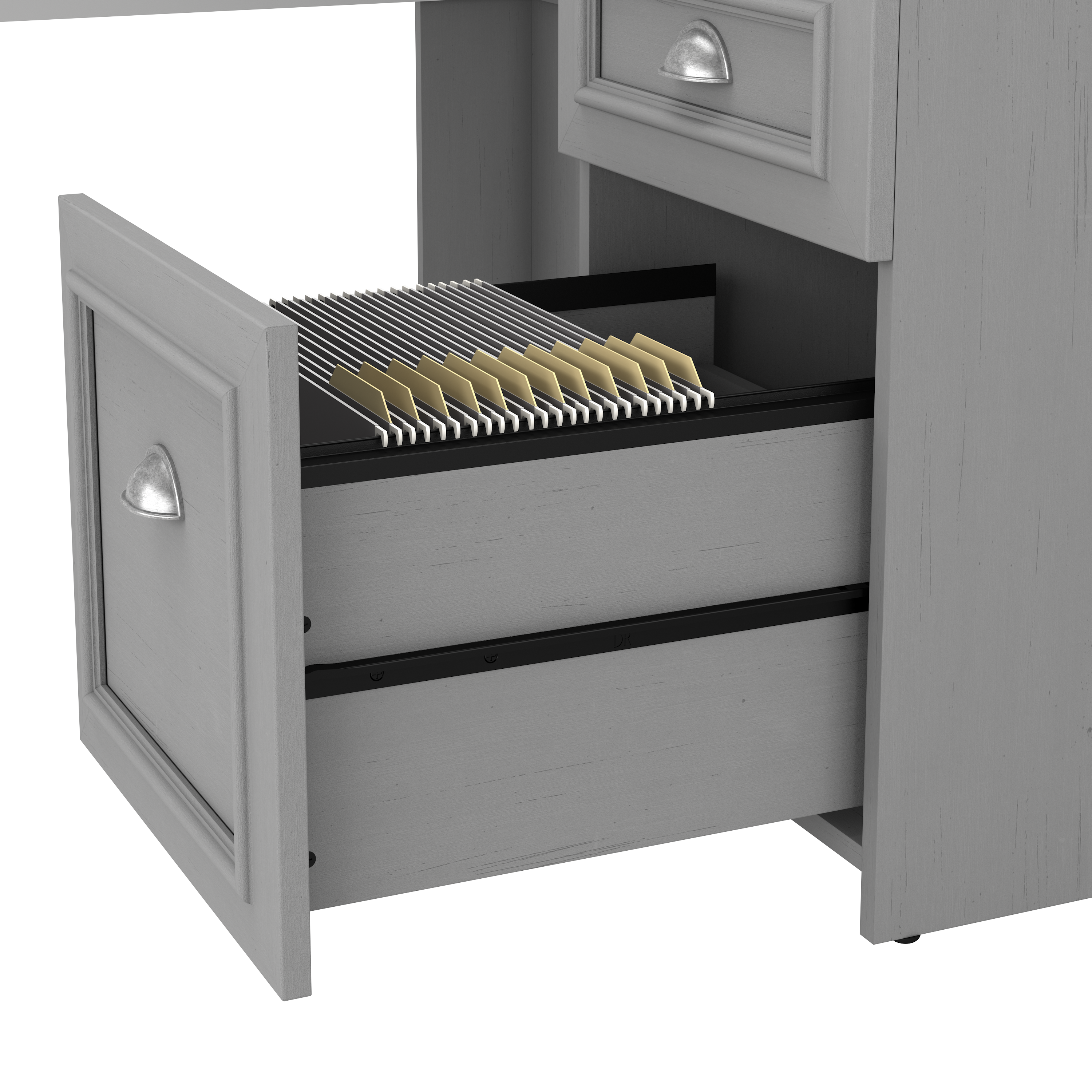 Shop Bush Furniture Fairview 60W L Shaped Desk with Hutch 09 FV004CG #color_cape cod gray