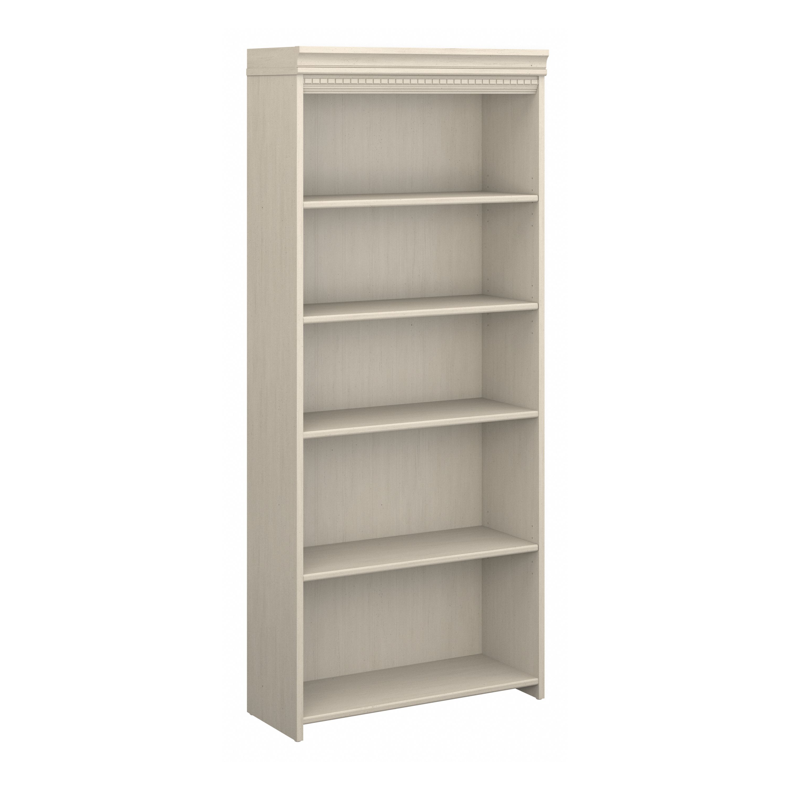 Shop Bush Furniture Fairview Tall 5 Shelf Bookcase 02 WC53265-03 #color_antique white