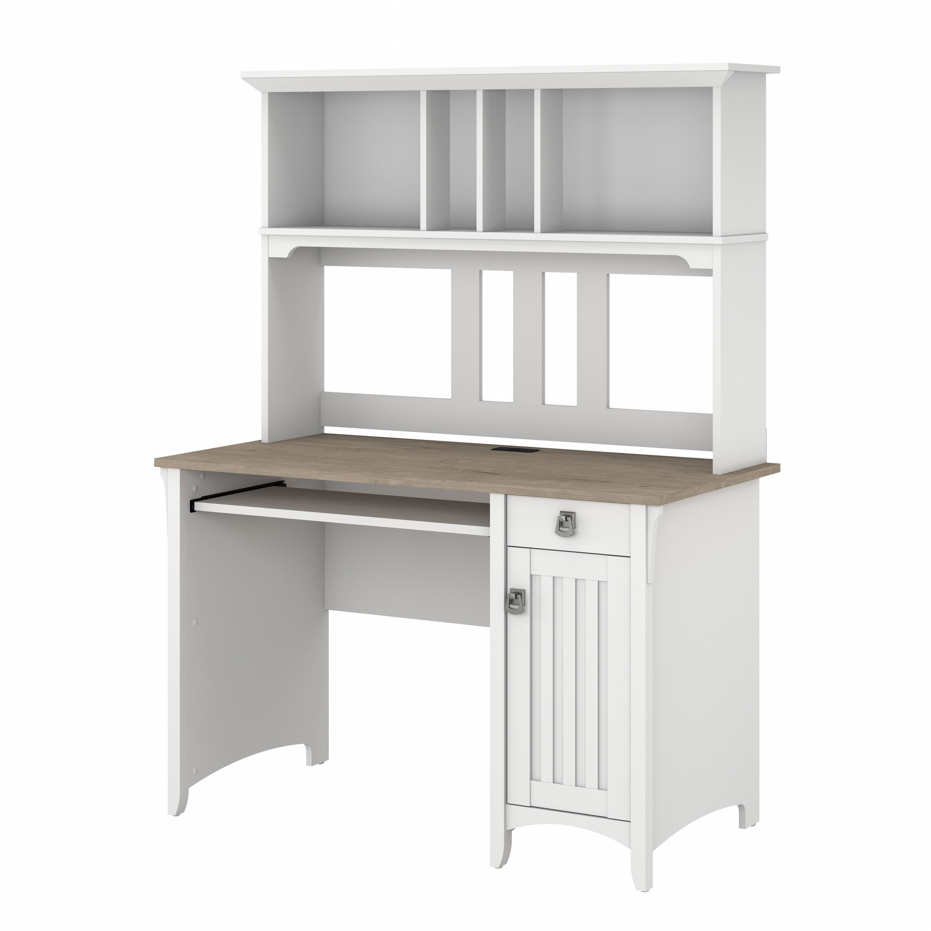 Shop Bush Furniture Salinas Small Computer Desk with Hutch 02 MY72808-03 #color_shiplap gray/pure white