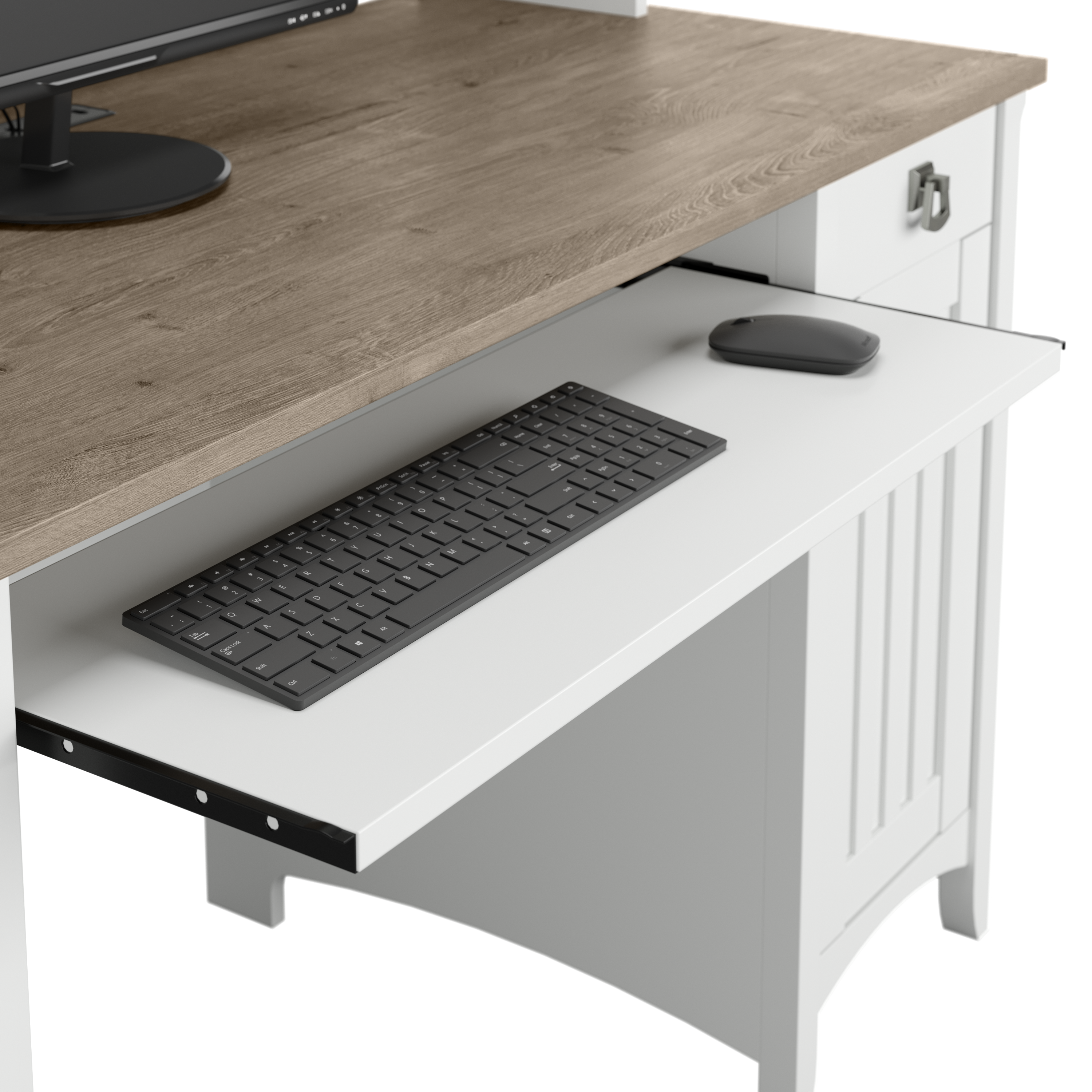 Shop Bush Furniture Salinas Small Computer Desk with Hutch 03 MY72808-03 #color_shiplap gray/pure white
