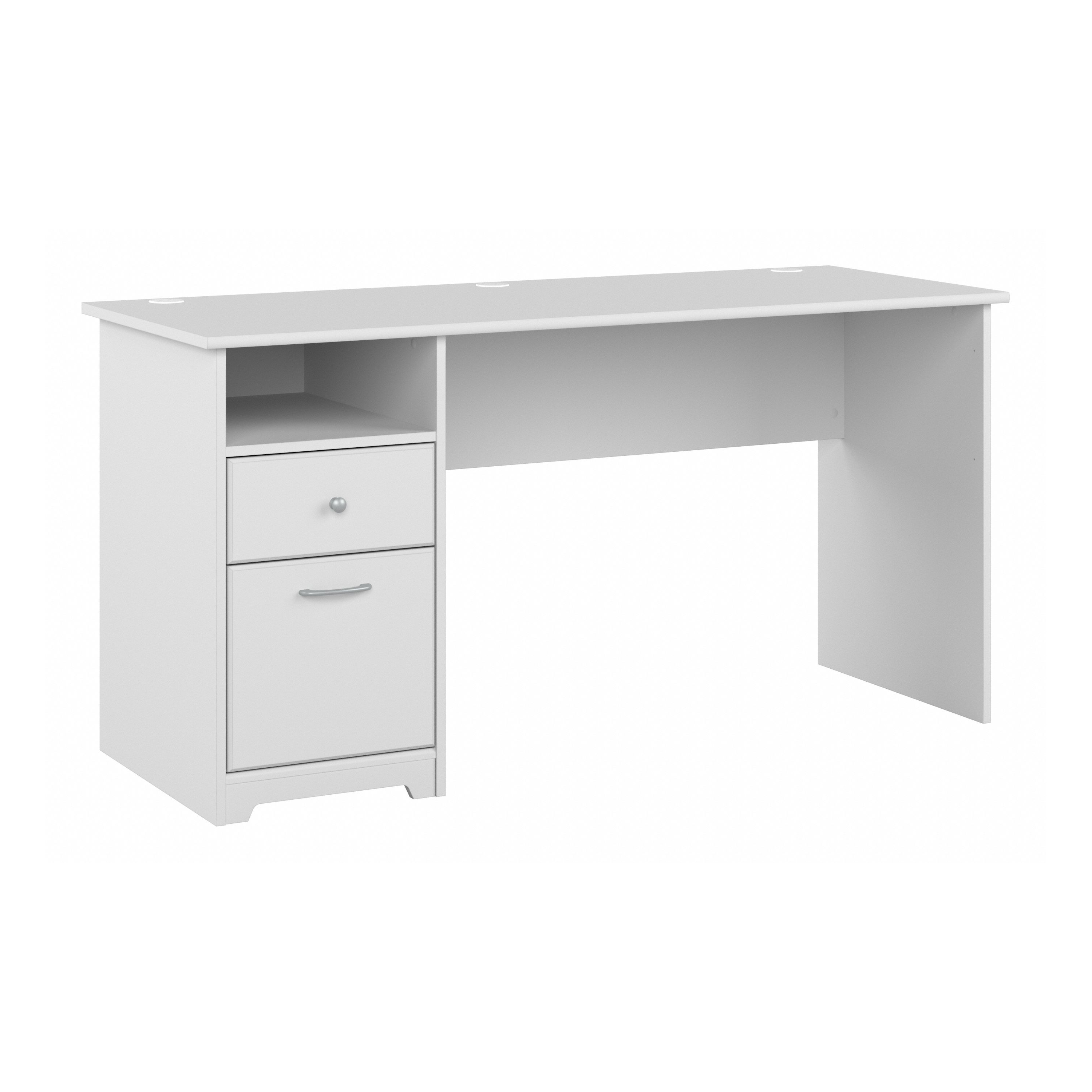 Shop Bush Furniture Cabot 60W Computer Desk with Drawers 02 WC31960 #color_white