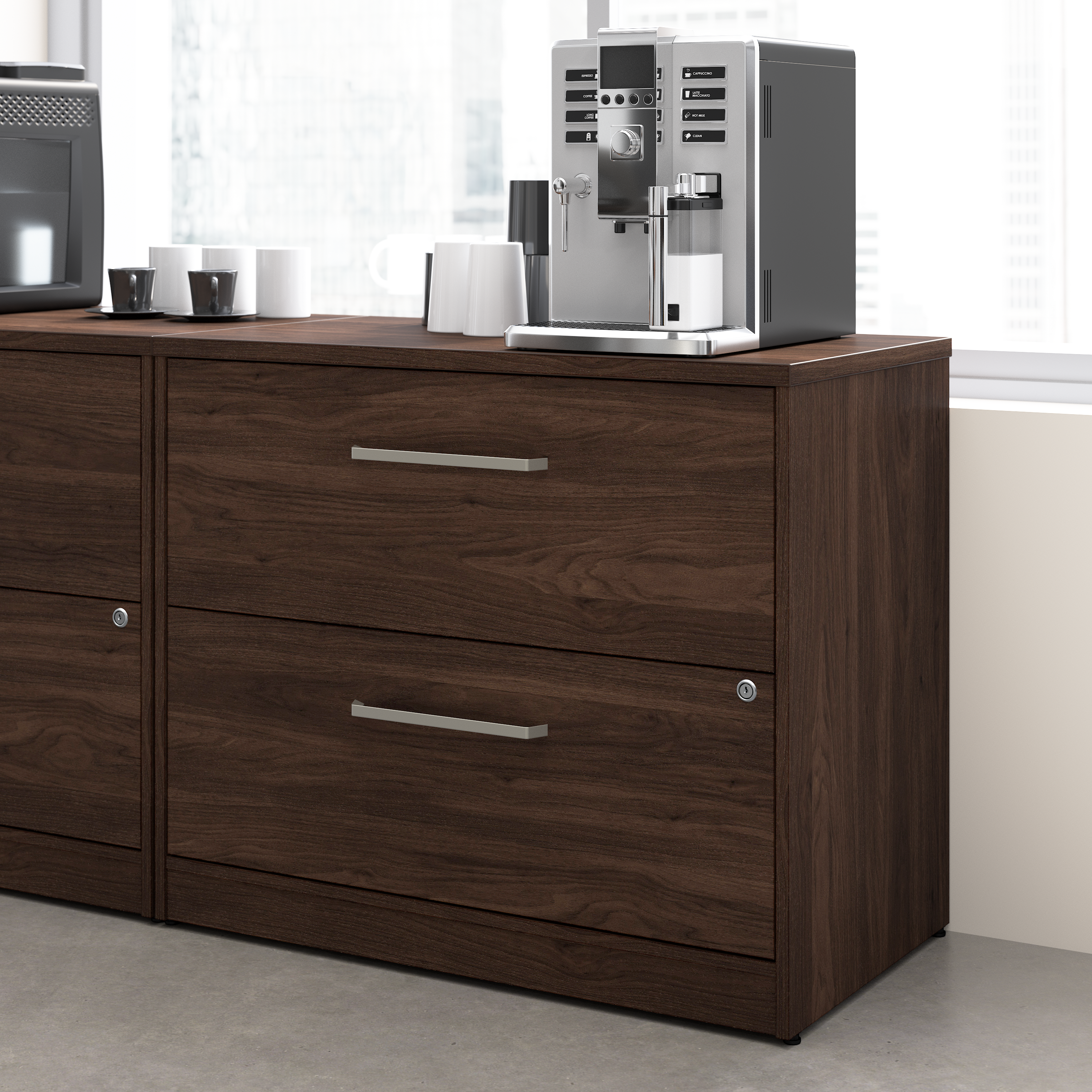 Shop Bush Business Furniture Vista 2 Drawer Lateral File Cabinet 01 VSF136BWSU #color_black walnut