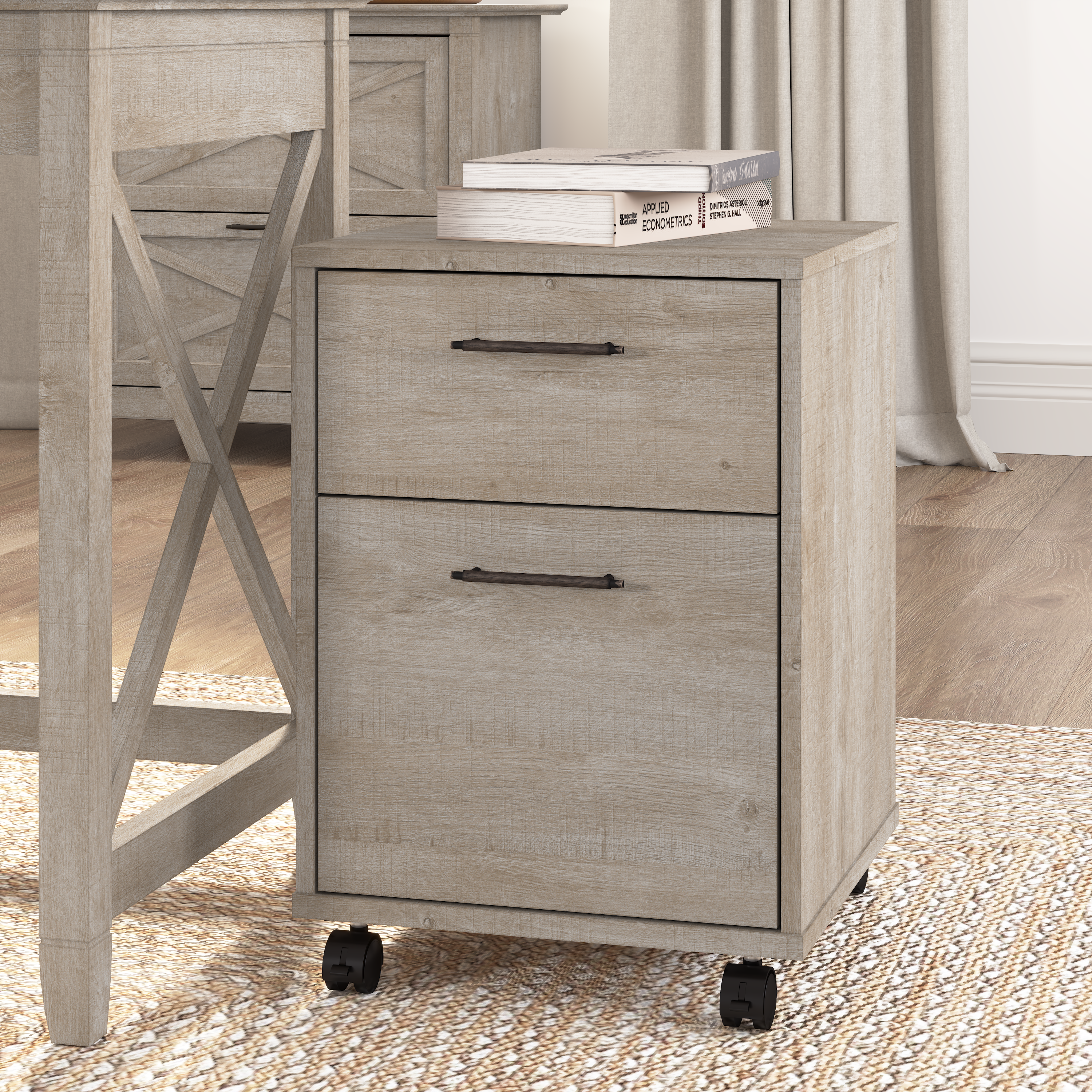 Shop Bush Furniture Key West 2 Drawer Mobile File Cabinet 01 KWF116WG-03 #color_washed gray