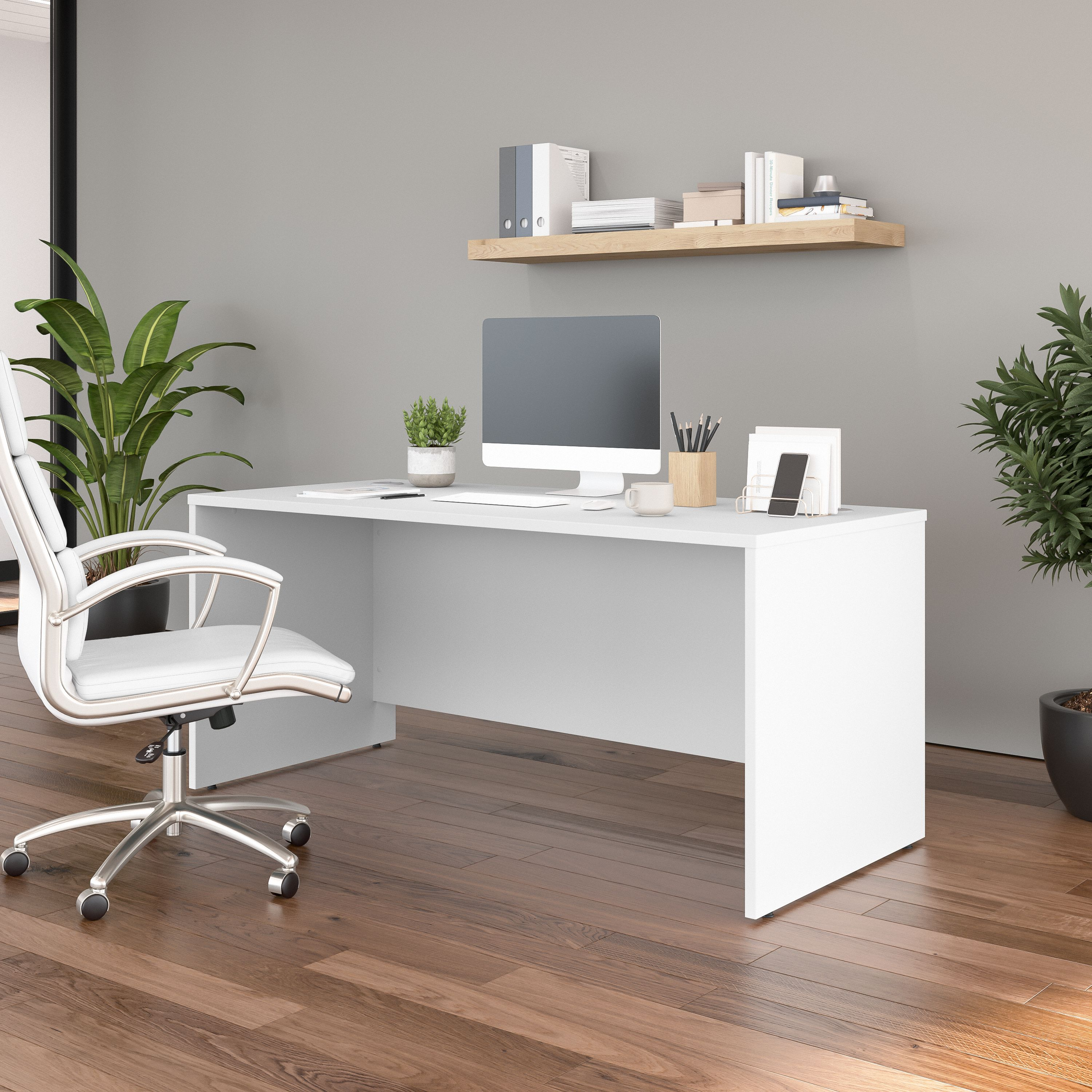 Shop Bush Business Furniture Studio C 66W x 30D Office Desk 01 SCD166WH #color_white
