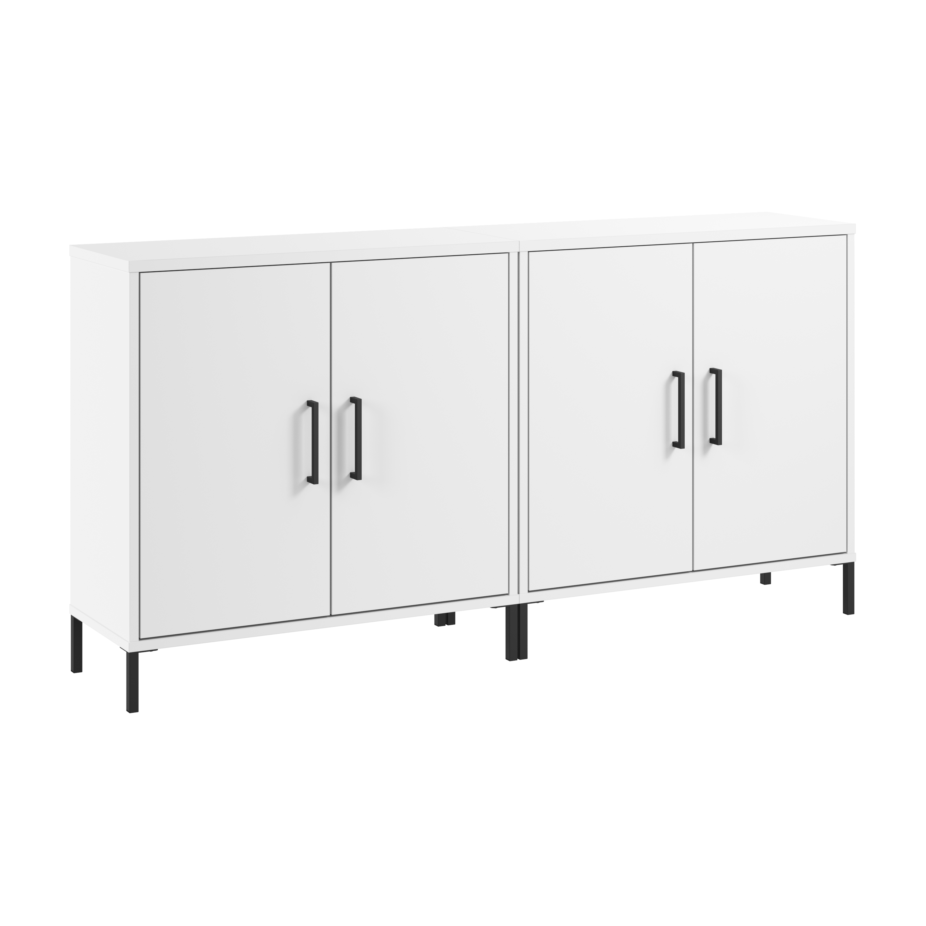 Shop Bush Furniture Essence Low Storage Cabinet with Doors - Set of 2 02 ESE002WH #color_white