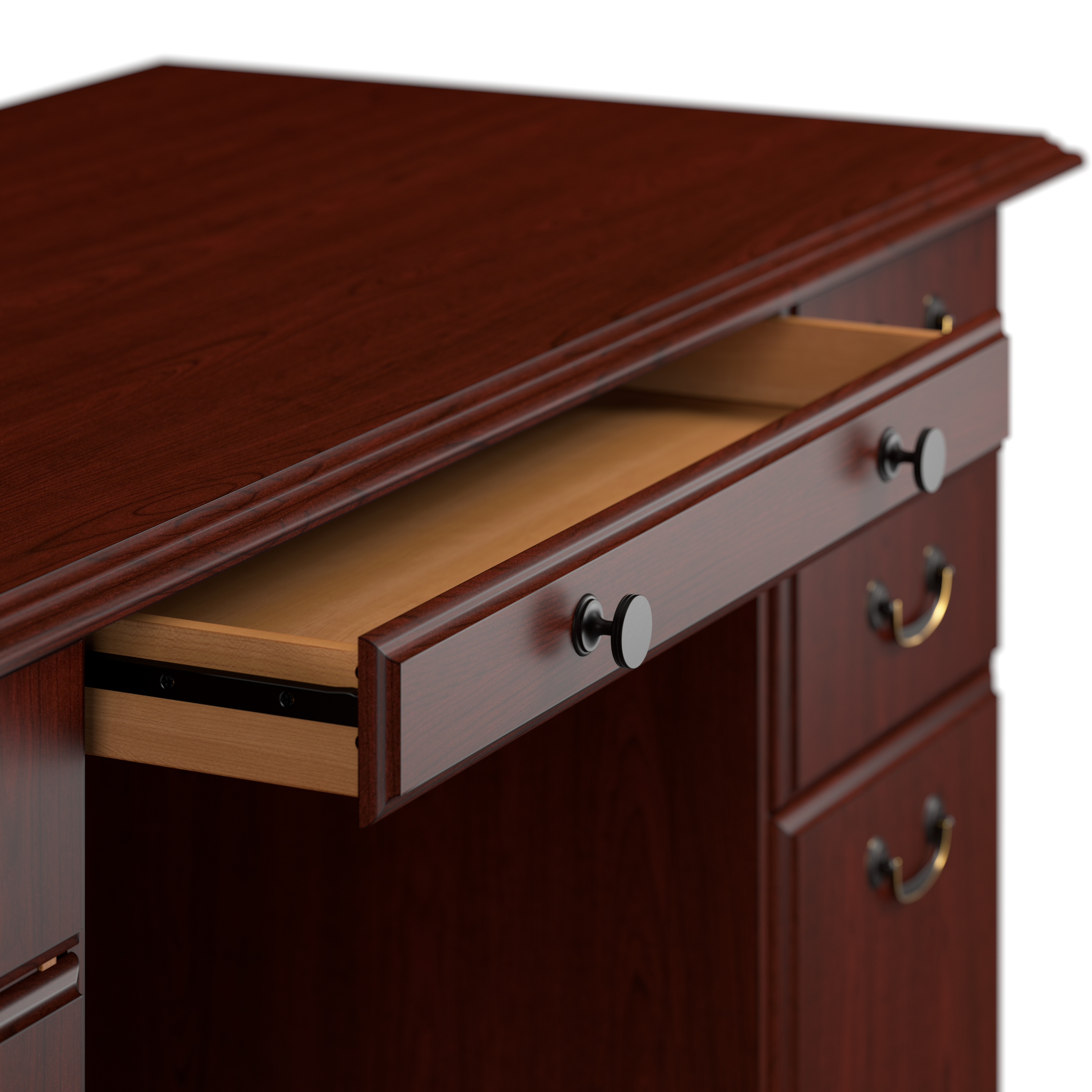 Shop Bush Business Furniture Arlington Executive Desk with Drawers 08 WC65566-03K #color_harvest cherry