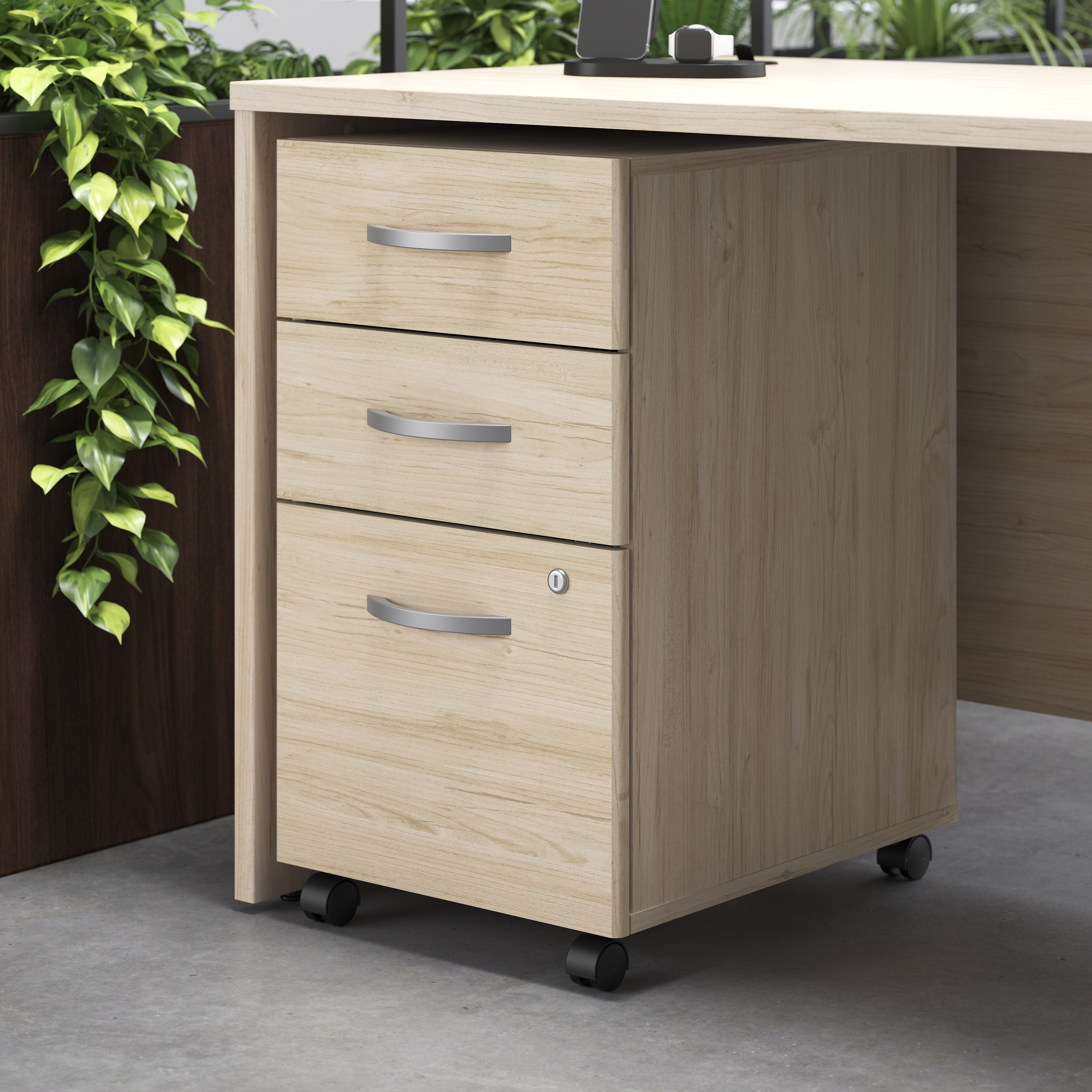 Shop Bush Business Furniture Studio C 3 Drawer Mobile File Cabinet 01 SCF216NESU #color_natural elm