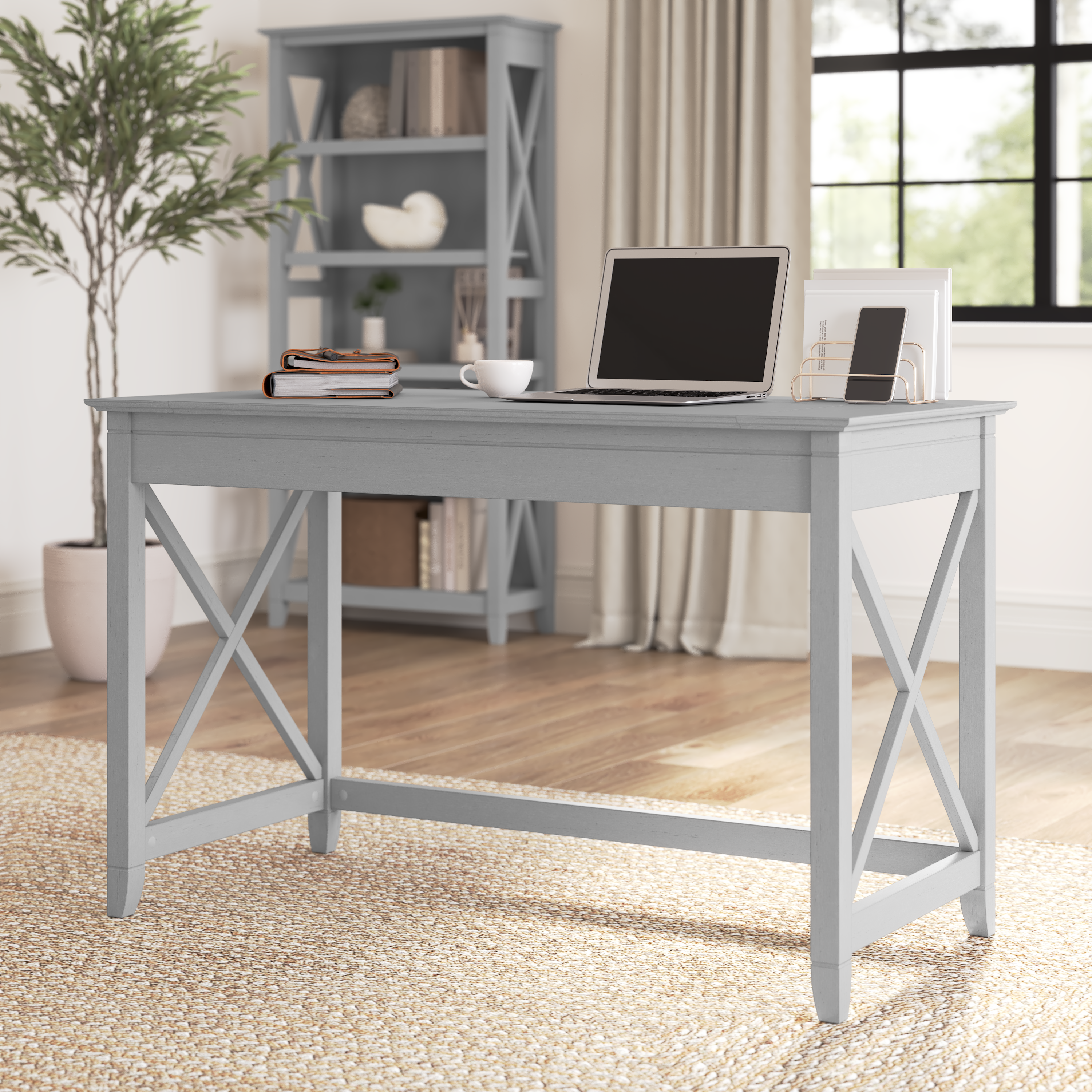 Shop Bush Furniture Key West 48W Writing Desk 01 KWD148CG-03 #color_cape cod gray